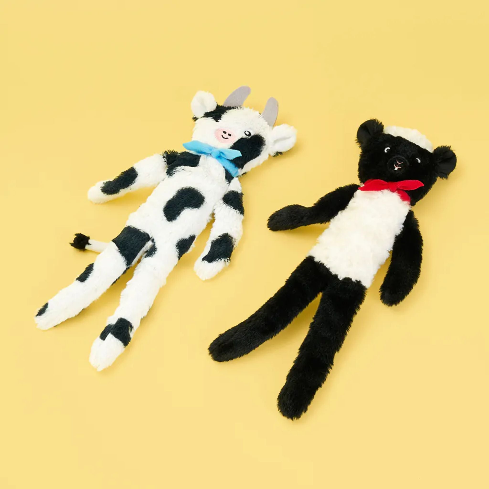 Zippy Paws Dog Toys Plush Fluppy Peltz - 2 Pack Sheep & Cow