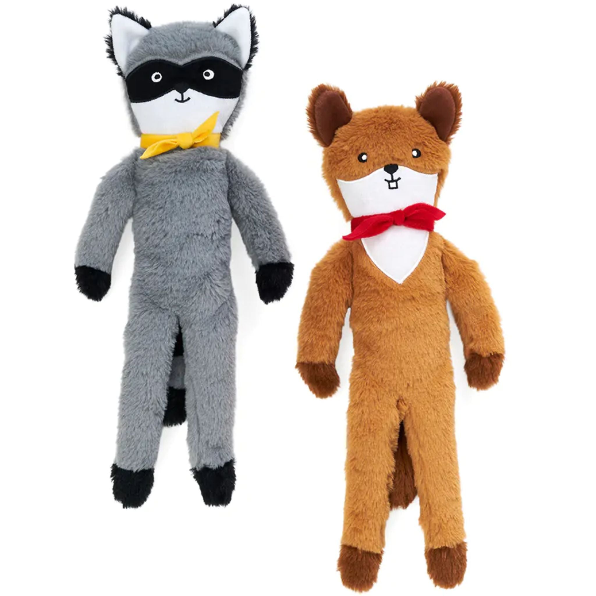 Zippy Paws Dog Toys Plush Fluppy Peltz - Squirrel & Raccoon