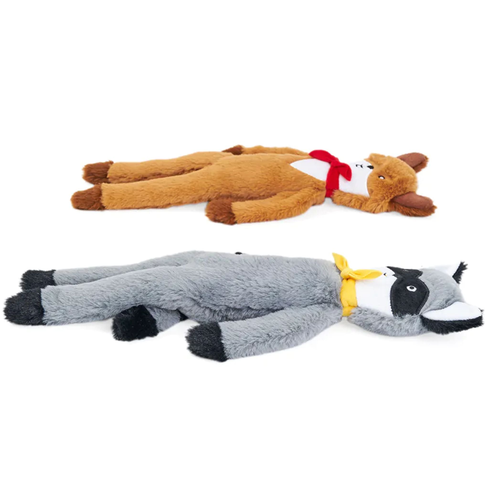 Zippy Paws Dog Toys Plush Fluppy Peltz - Squirrel & Raccoon