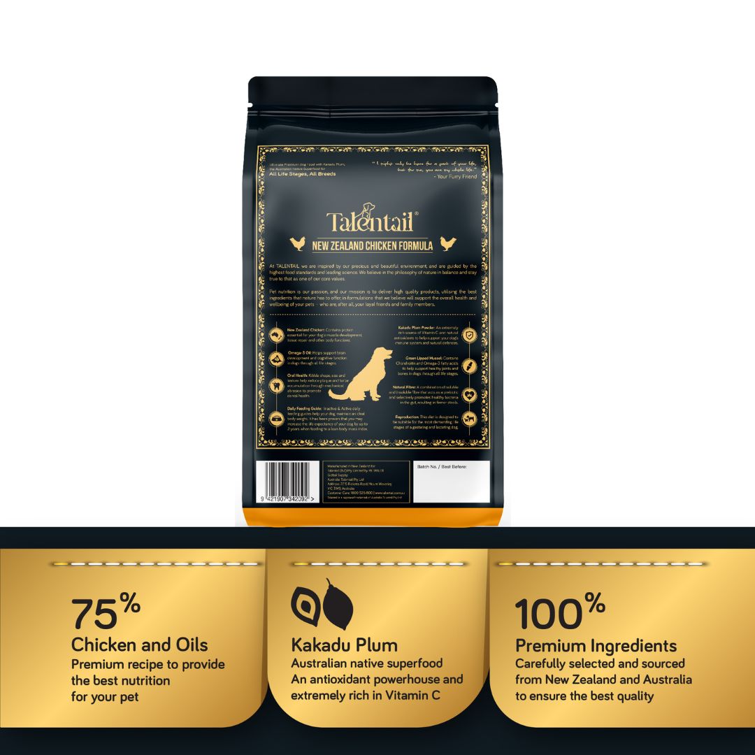 Talentail Ultimate Premium Dry Dog Food New Zealand Chicken