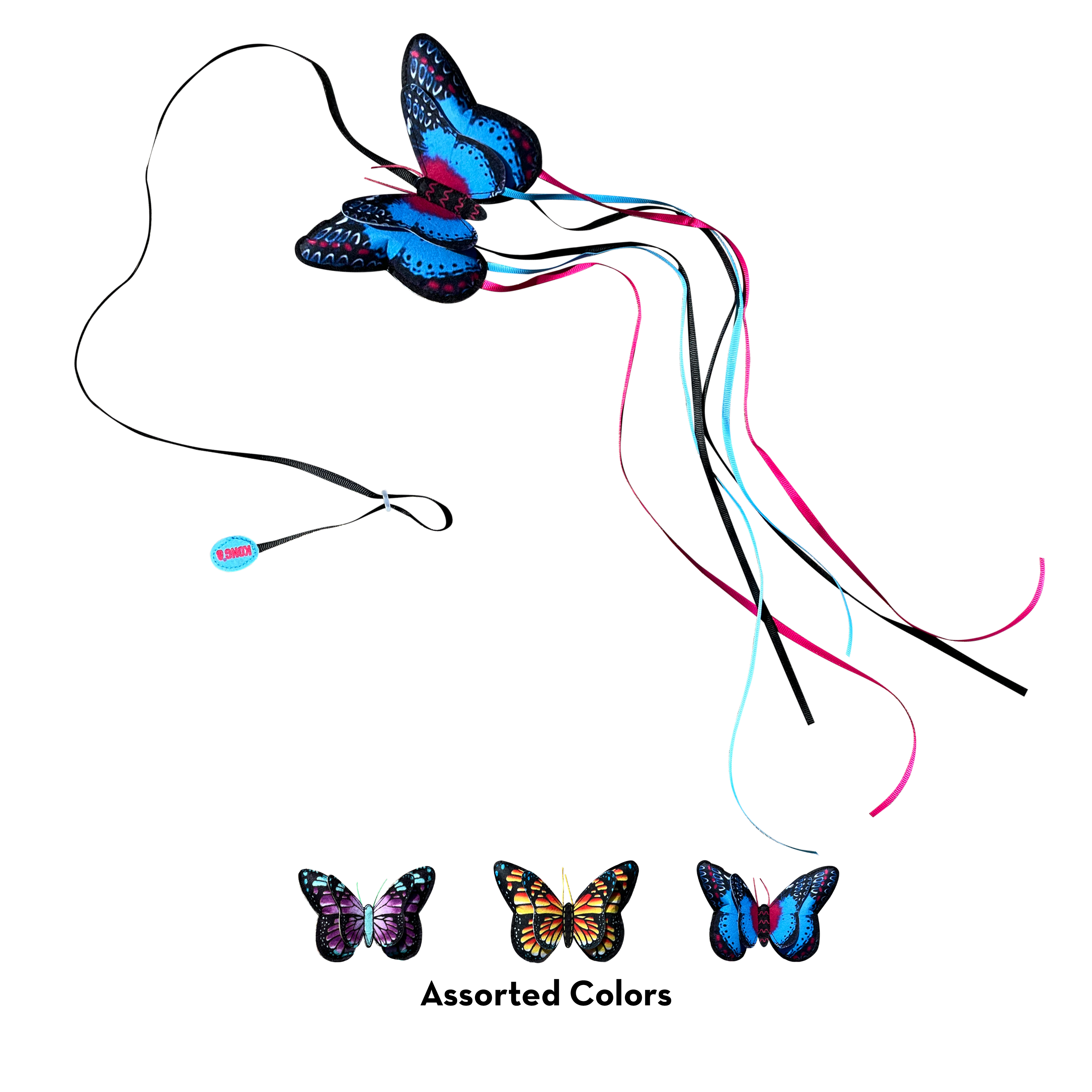 KONG Cat Toys Teaser Butterfly Assorted shown in the full colour assortment