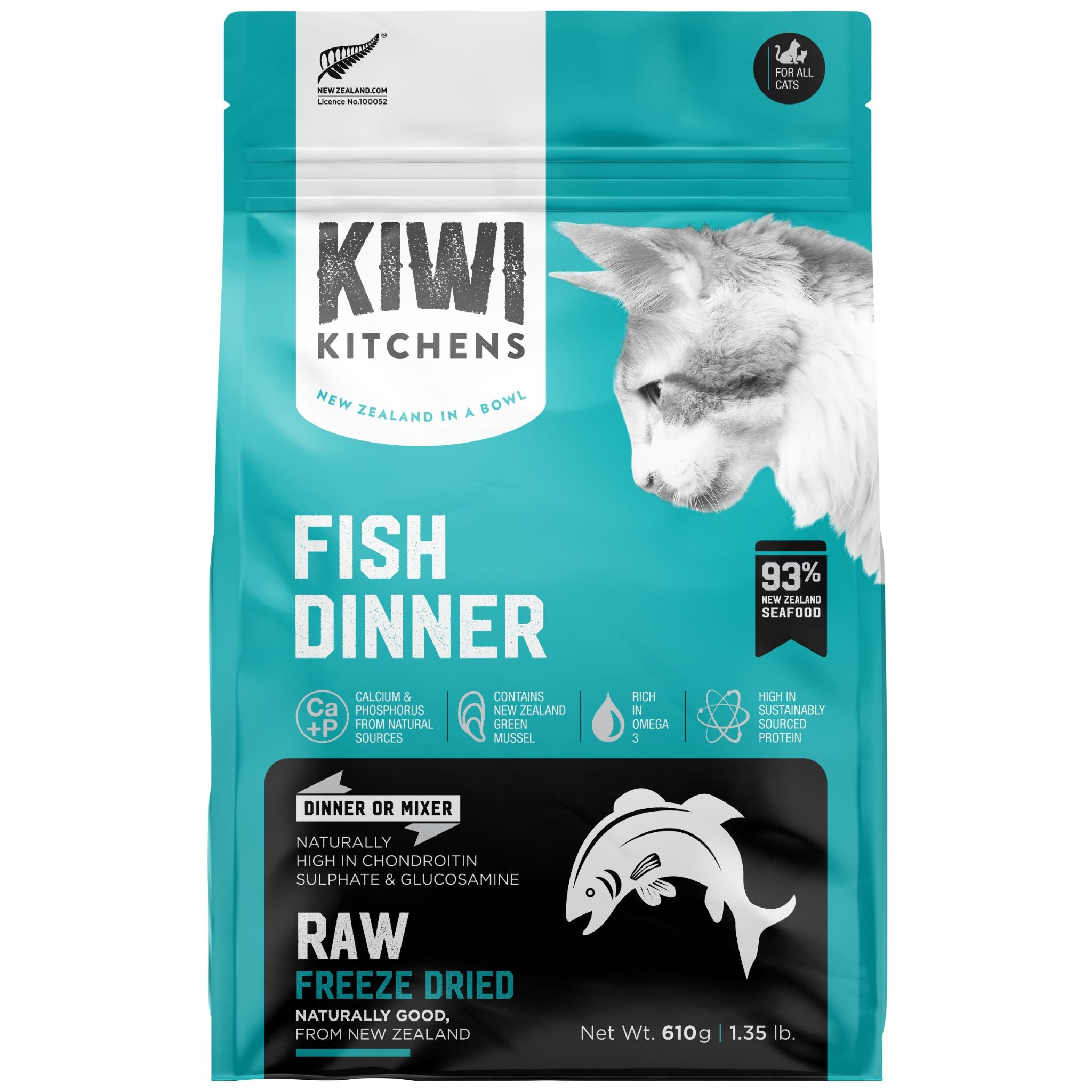 Kiwi Kitchens Freeze Dried Cat Food Fish Dinner