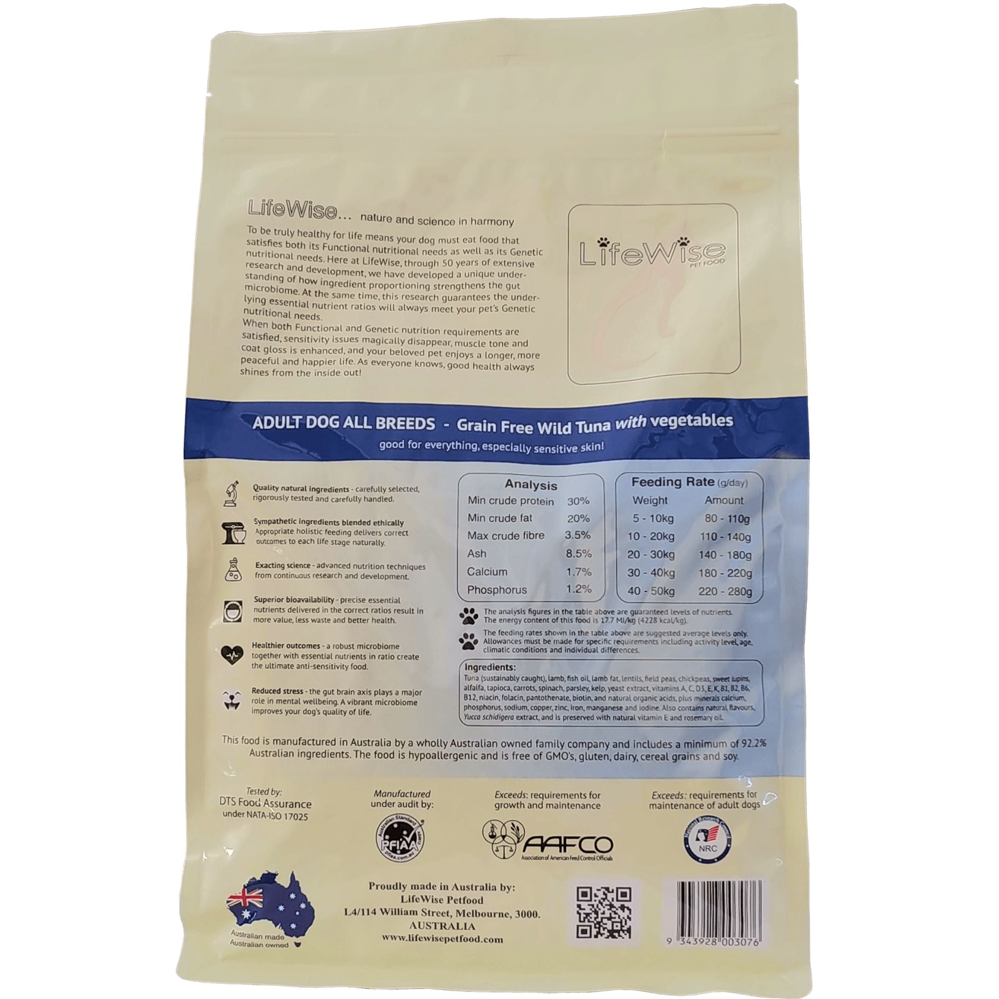 LifeWise Dry Dog Food Wild Tuna with Vegetable