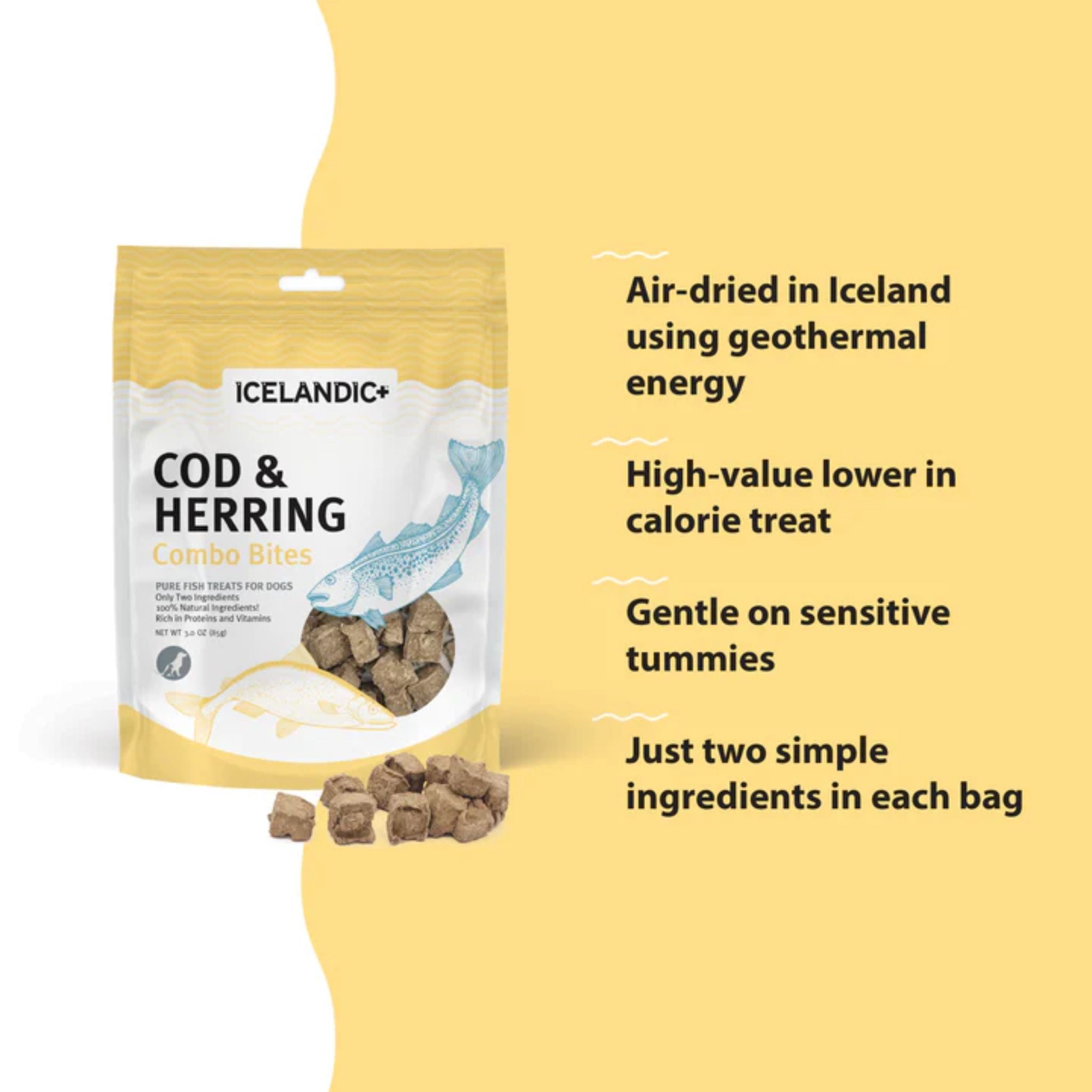 Icelandic+ Dog Treats Cod & Herring Combo Bites