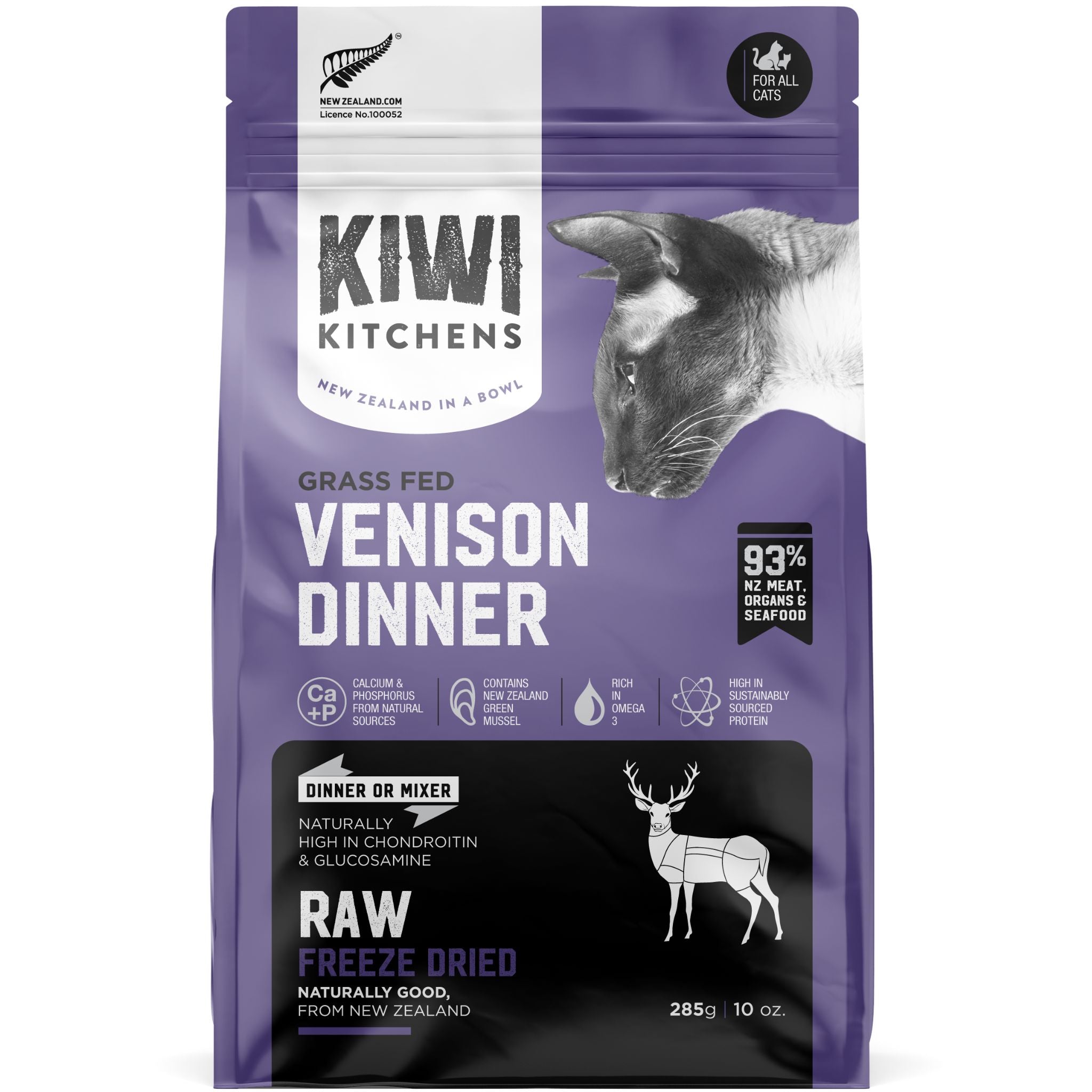 Kiwi Kitchens Freeze Dried Cat Food Venison Dinner