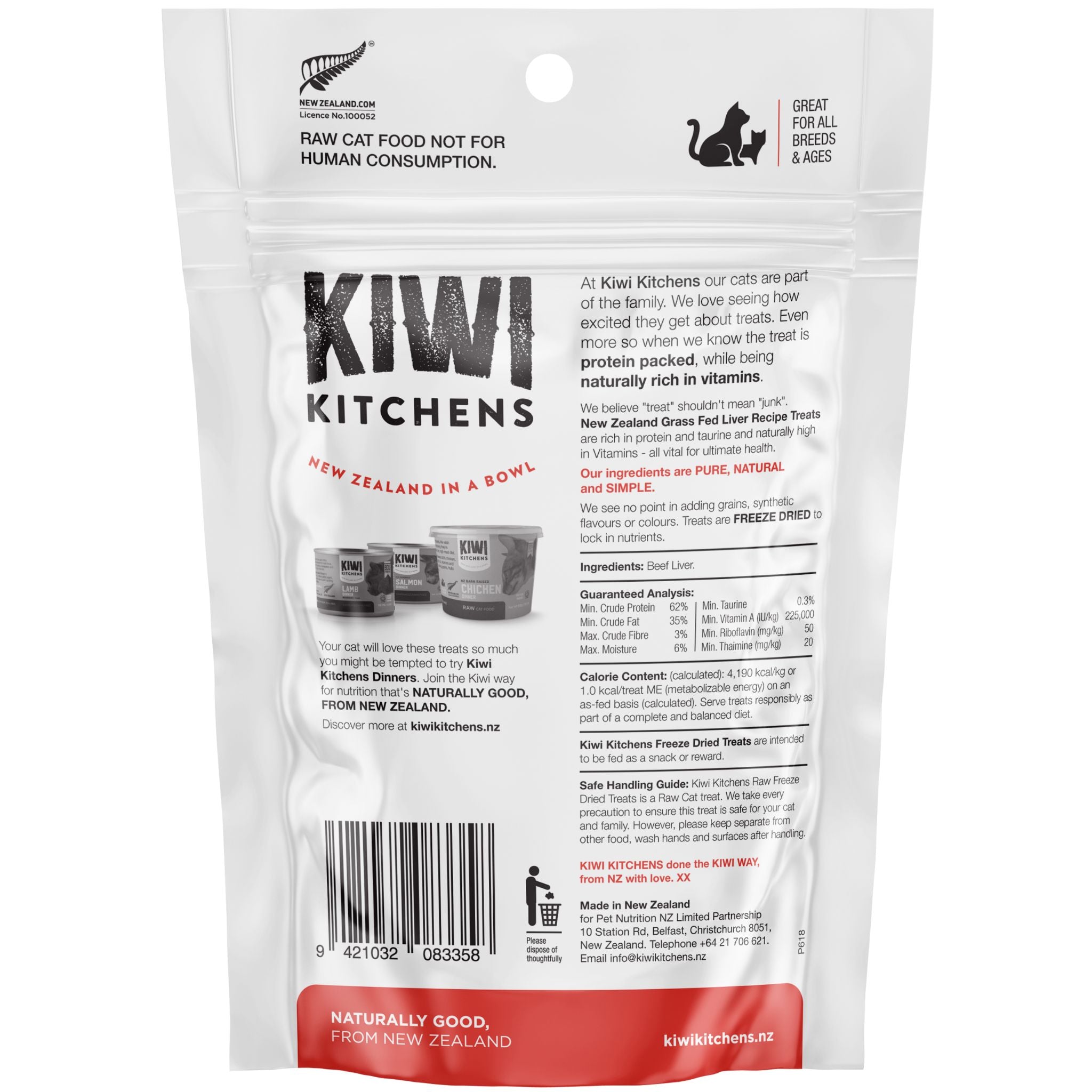 Kiwi Kitchens Freeze-Dried Cat Treat Beef Liver
