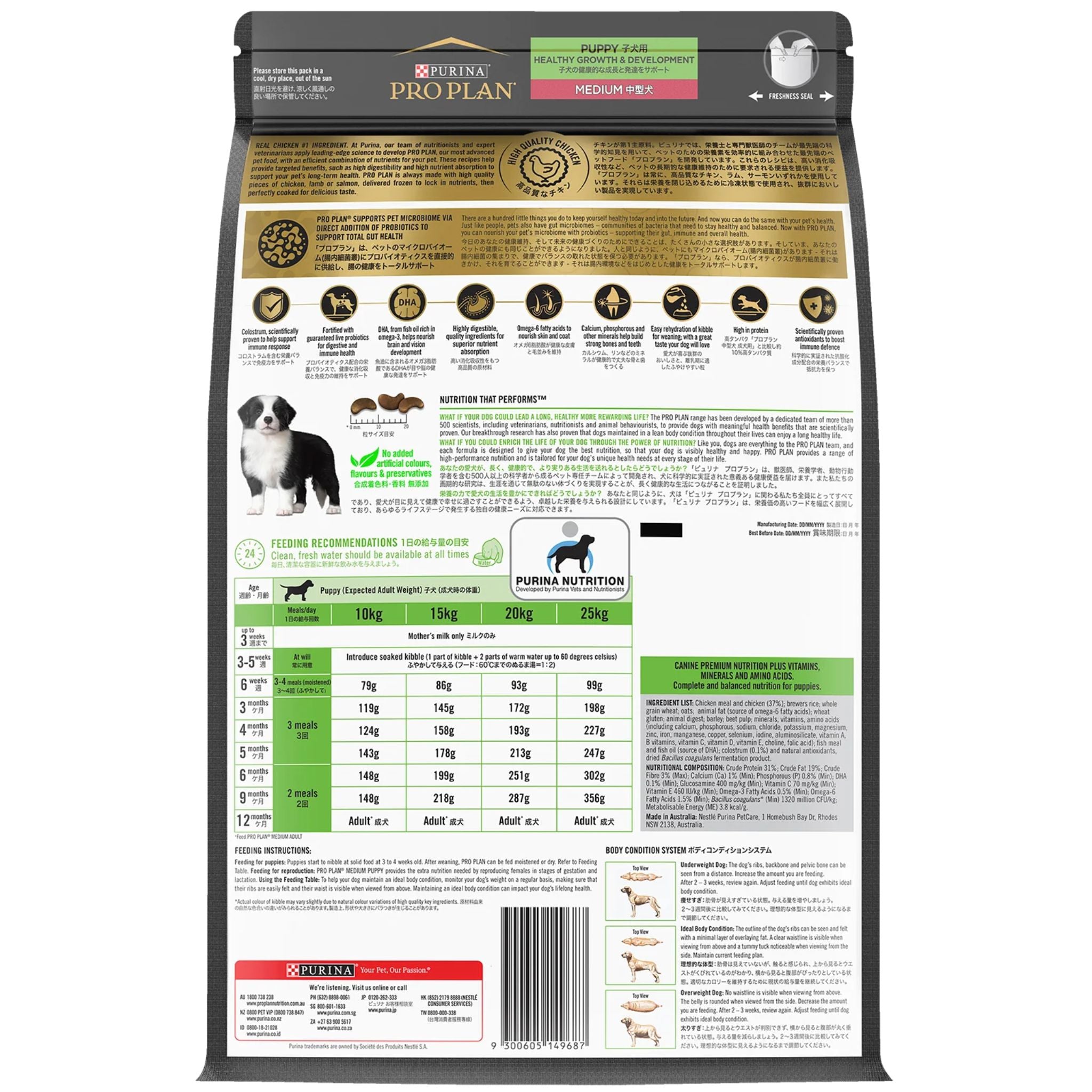 PRO PLAN Puppy Medium Breed Chicken Dry Dog Food