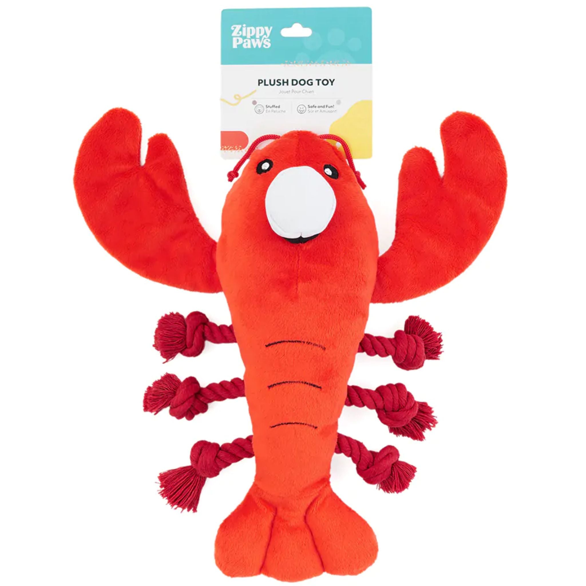 Zippy Paws Dog Toys Plush Playful Pal - Luca the Lobster