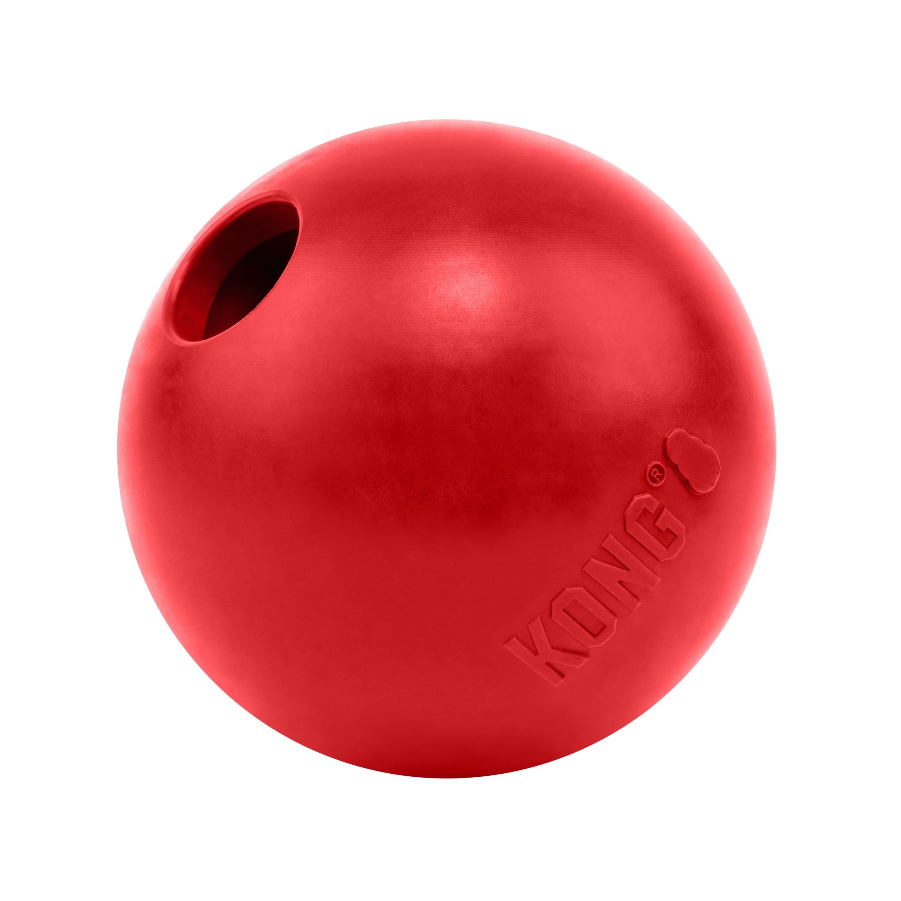 KONG Ball with Hole rubber treat-holding dog ball, product photo 3