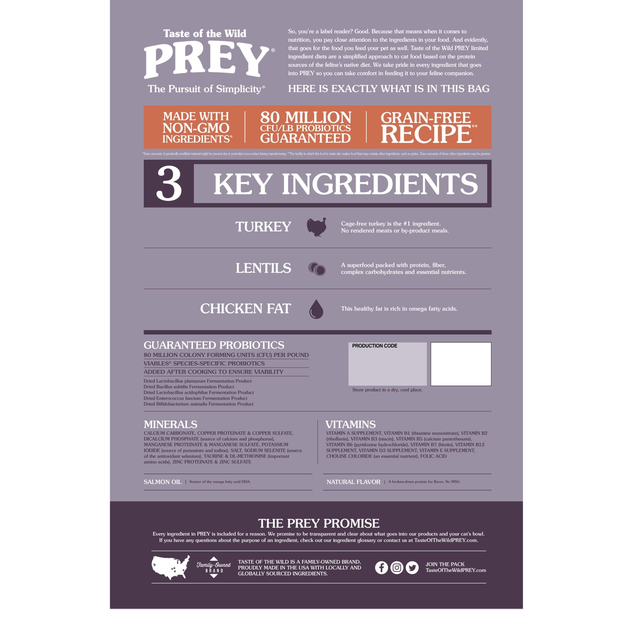 Taste of the Wild PREY Turkey Cat Food