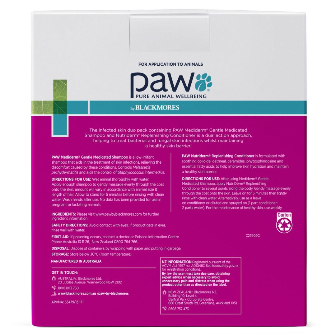 Paw By Blackmores Medi-NutriDerm Duo Pack for Infected Skin