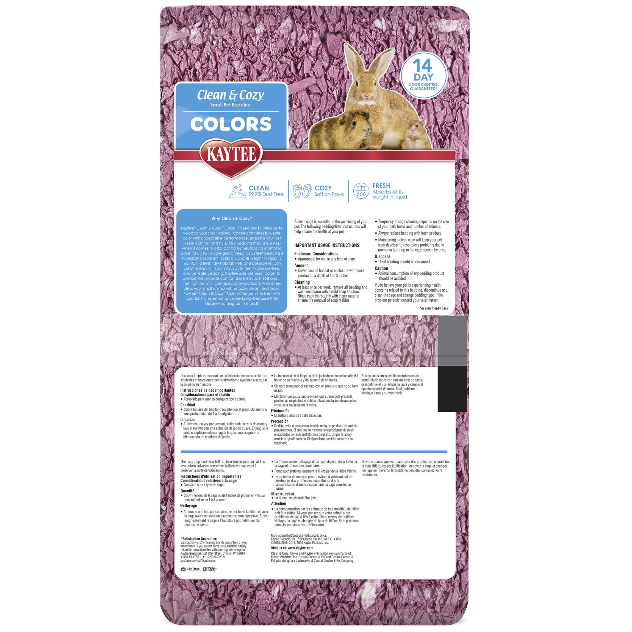 Kaytee Clean & Cozy Colors Plum Bedding