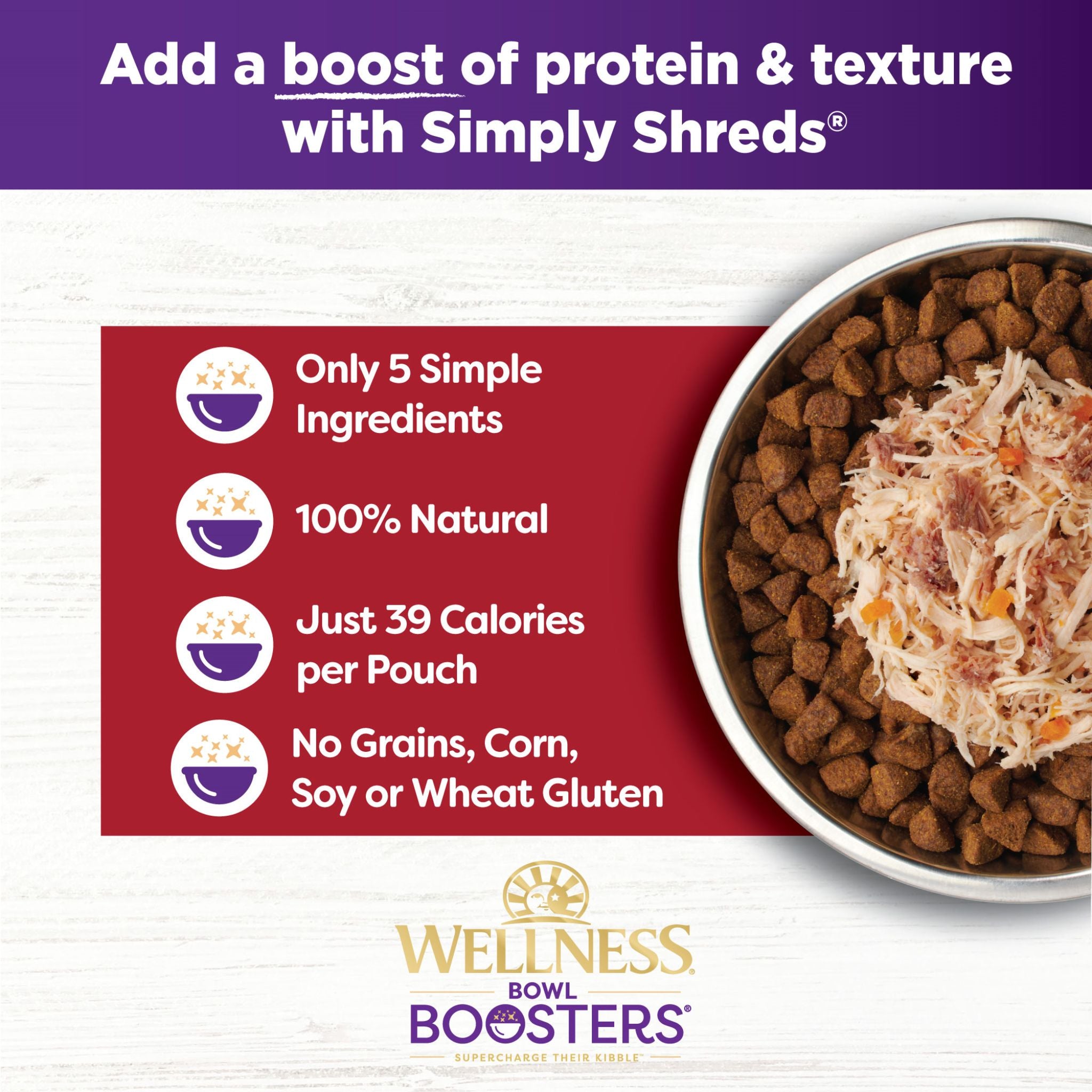 Wellness Core Wet Dog Food Simply Shreds Shredded Boneless Chicken, Beef & Carrots