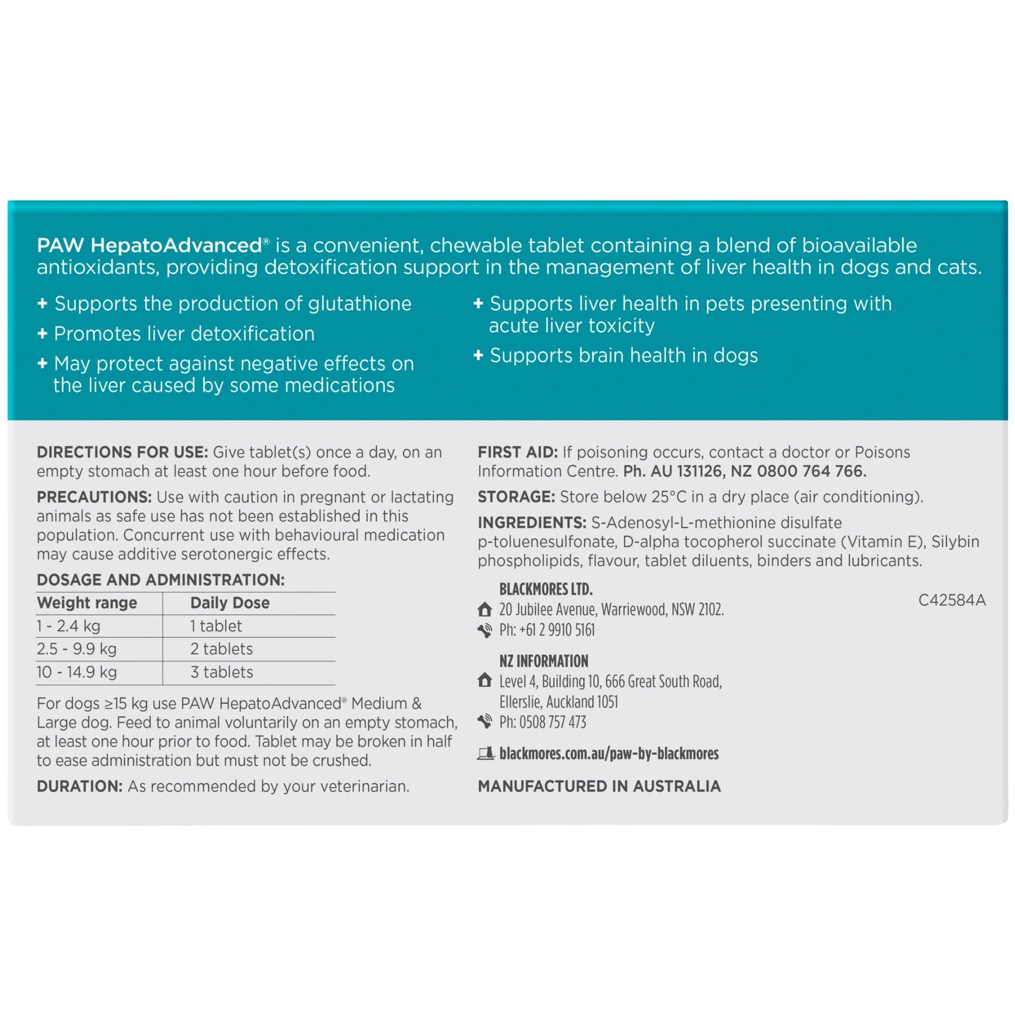 PAW by Blackmores Hepatoadvanced Liver Support