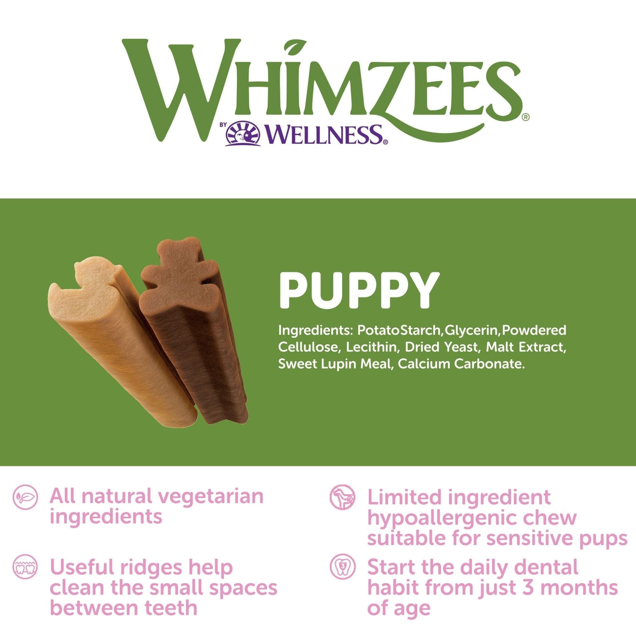 Whimzees Dental Dog Treats Puppy