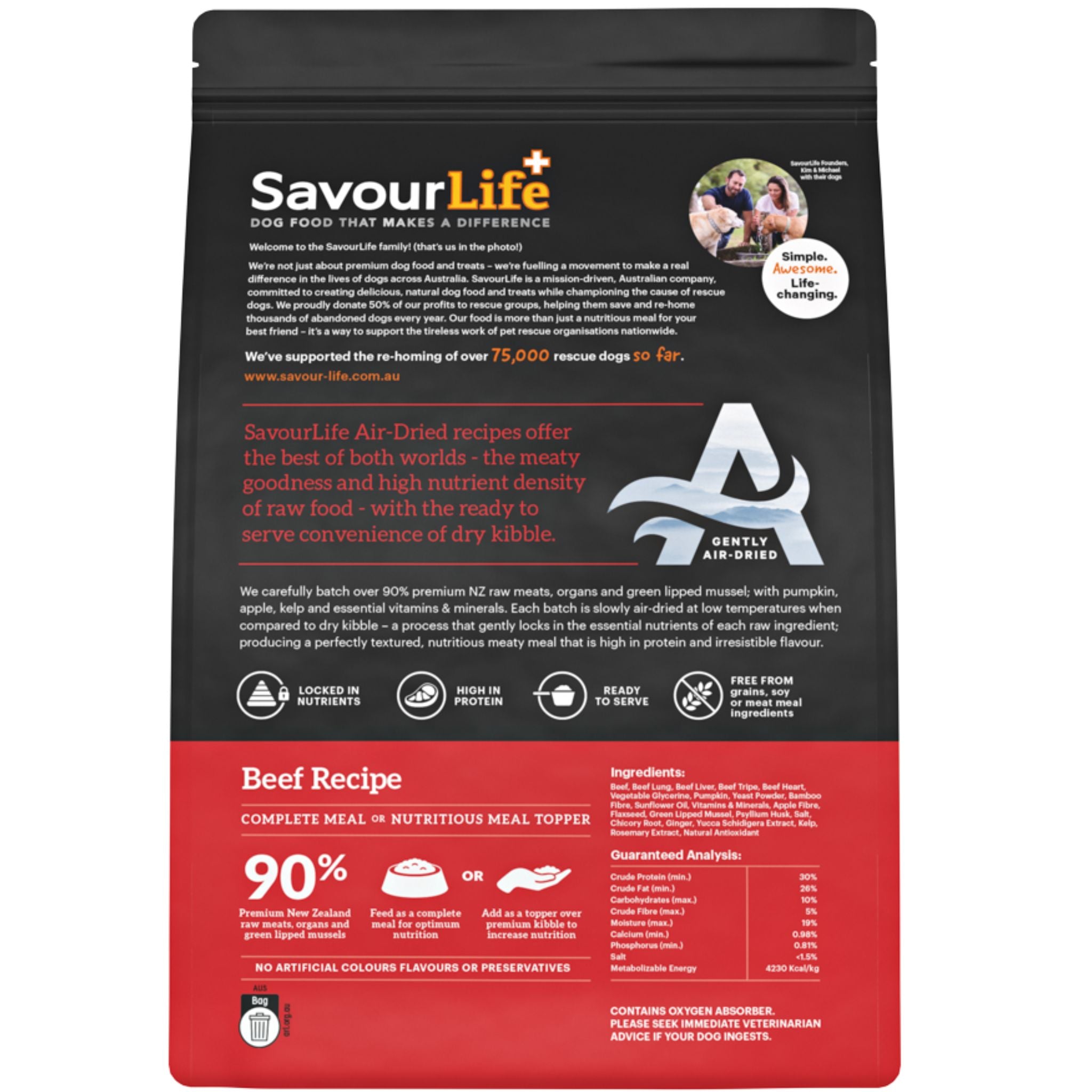 SavourLife Air Dried Adult Beef Recipe Dry Dog Food