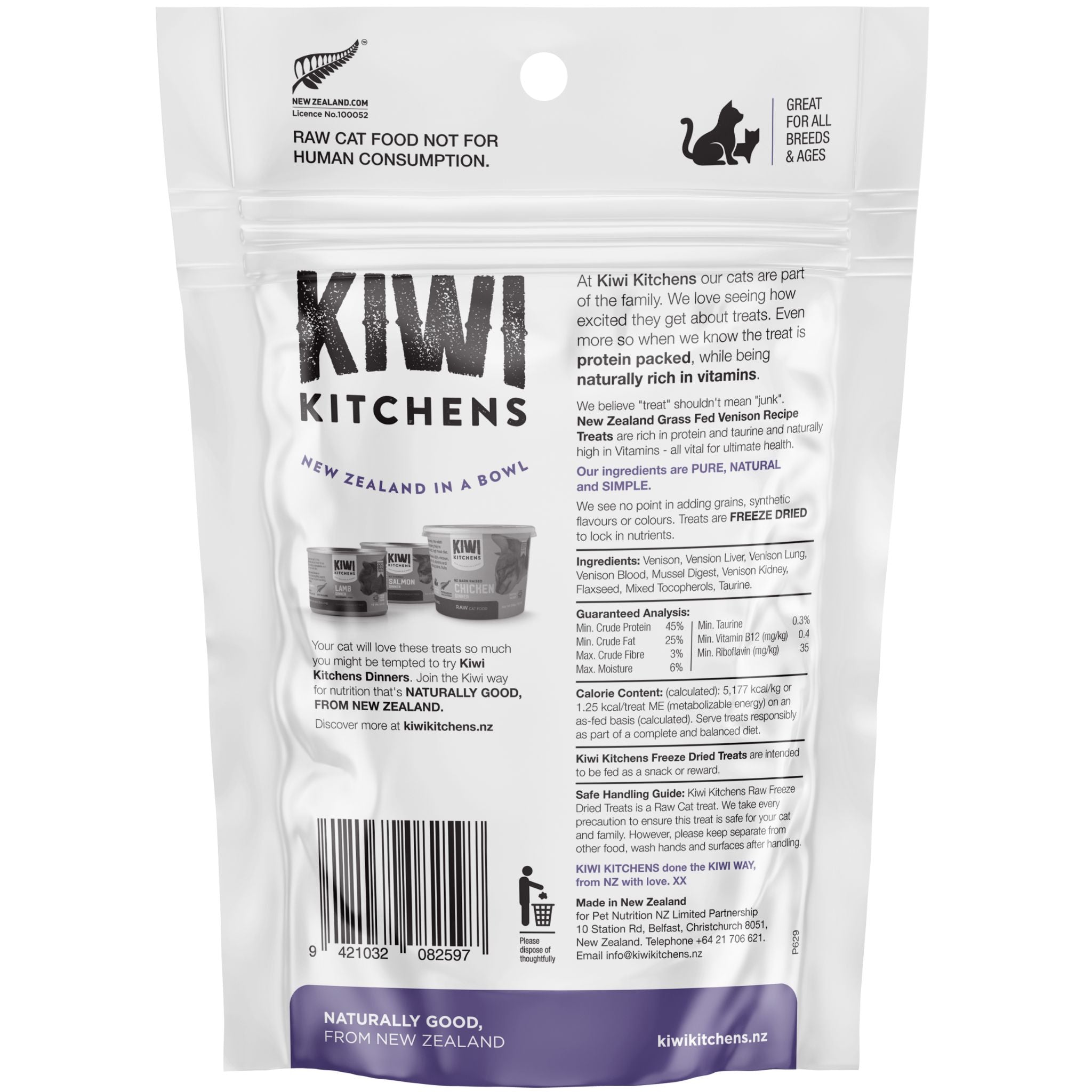 Kiwi Kitchens Freeze-Dried Cat Treat Venison