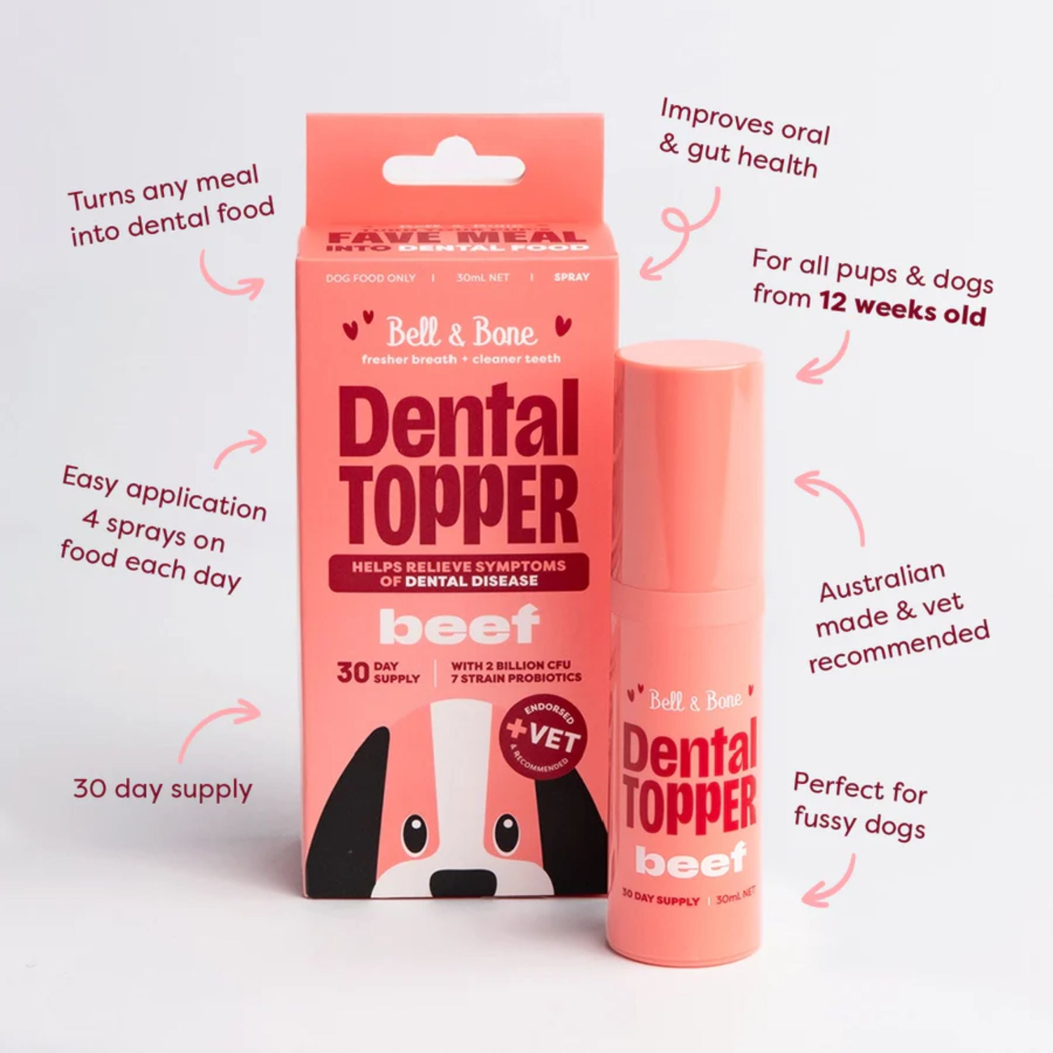 Bell and Bone Dog Dental Topper - Beef
