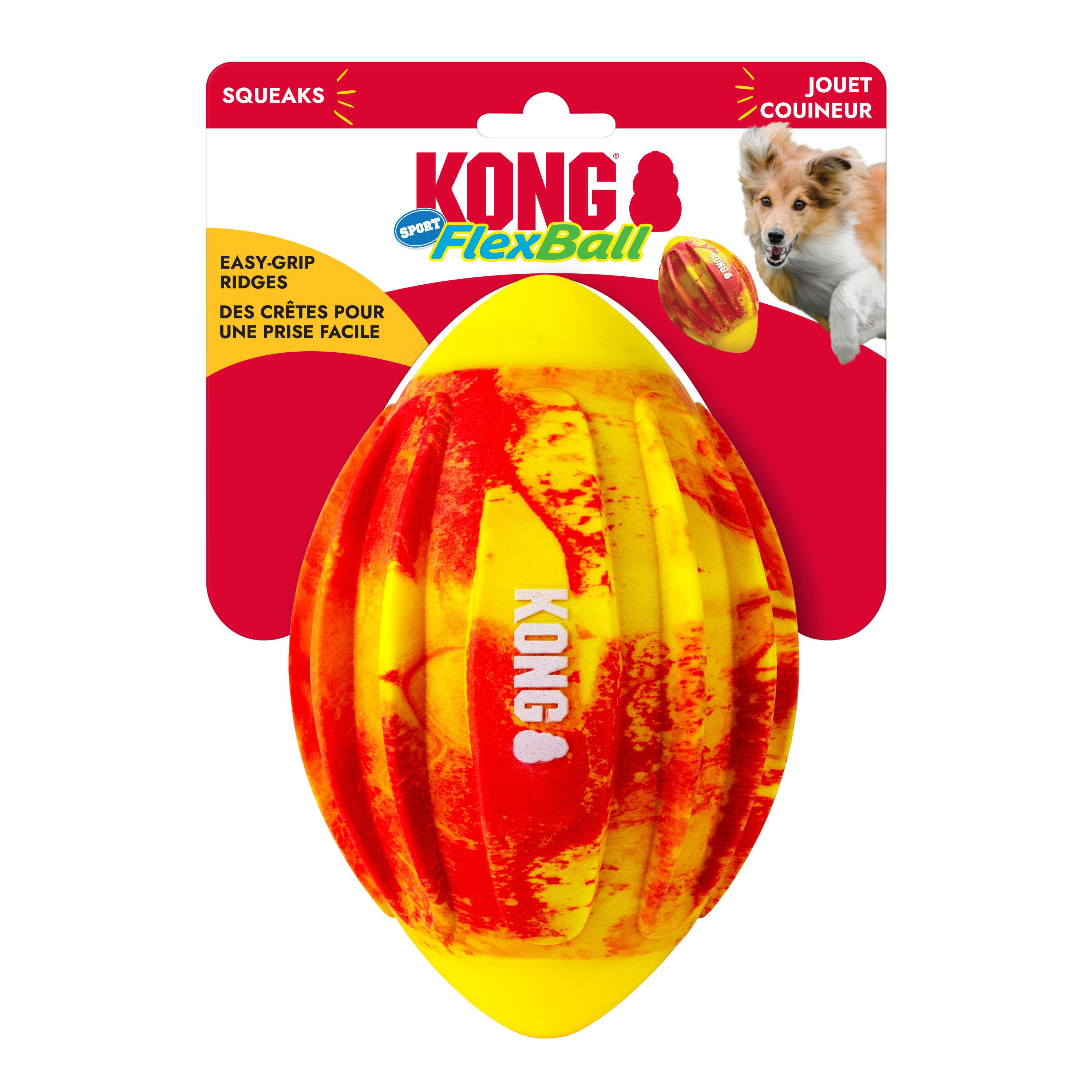 KONG Dog Toys Flexball Sport Football in retail packaging