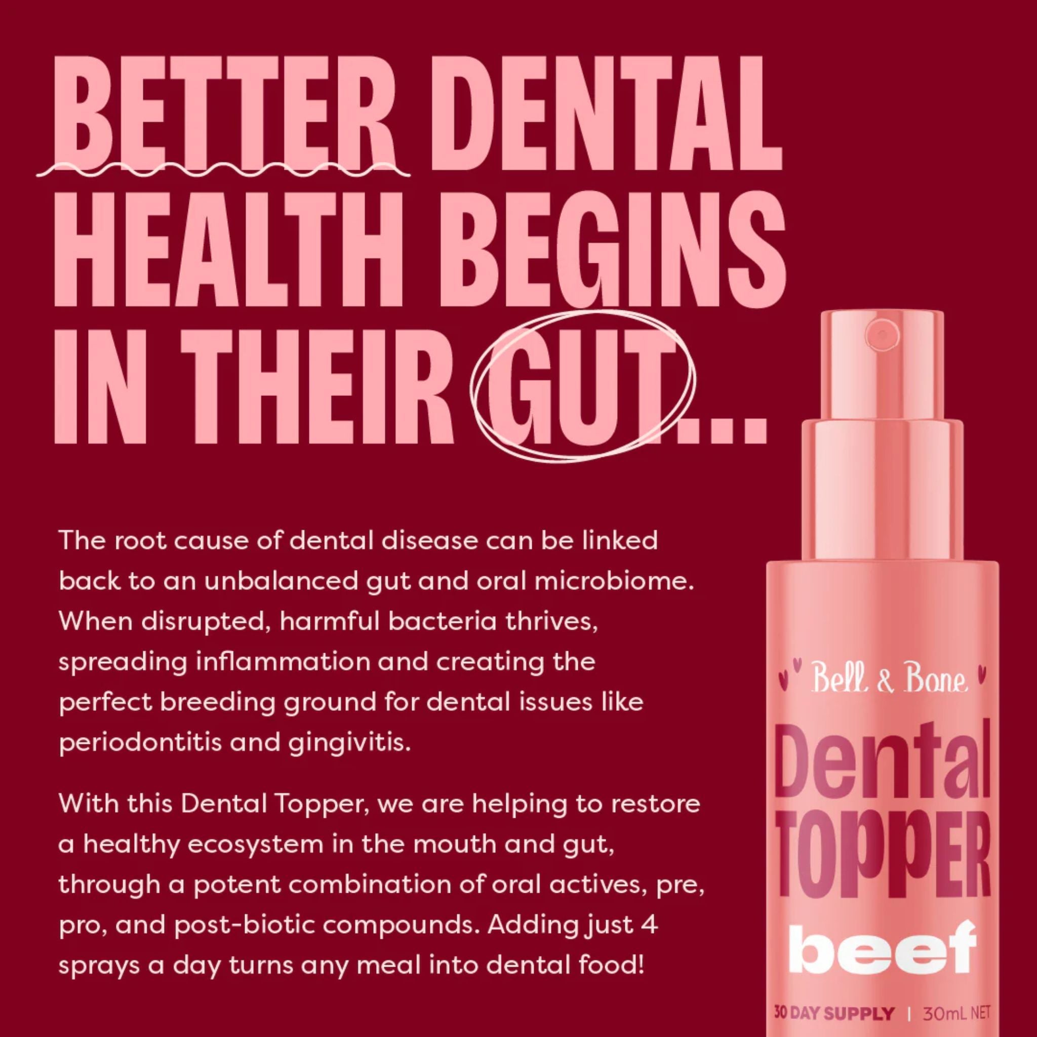 Bell and Bone Dog Dental Topper - Beef