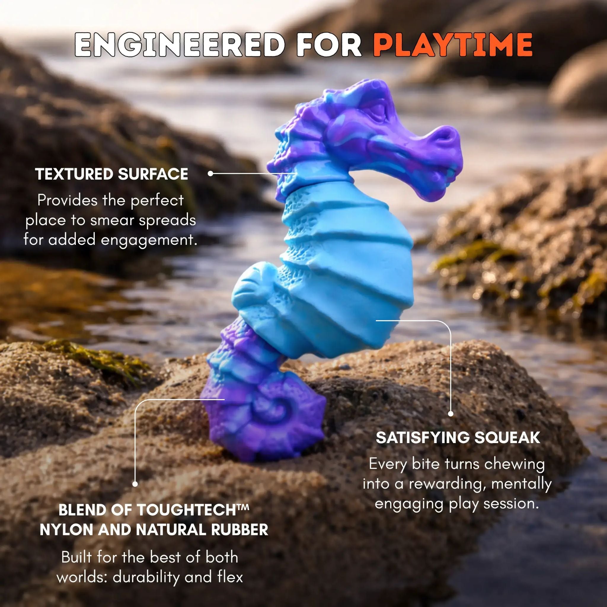 Happy Staffy Co Seahorse Splash Dog Toy