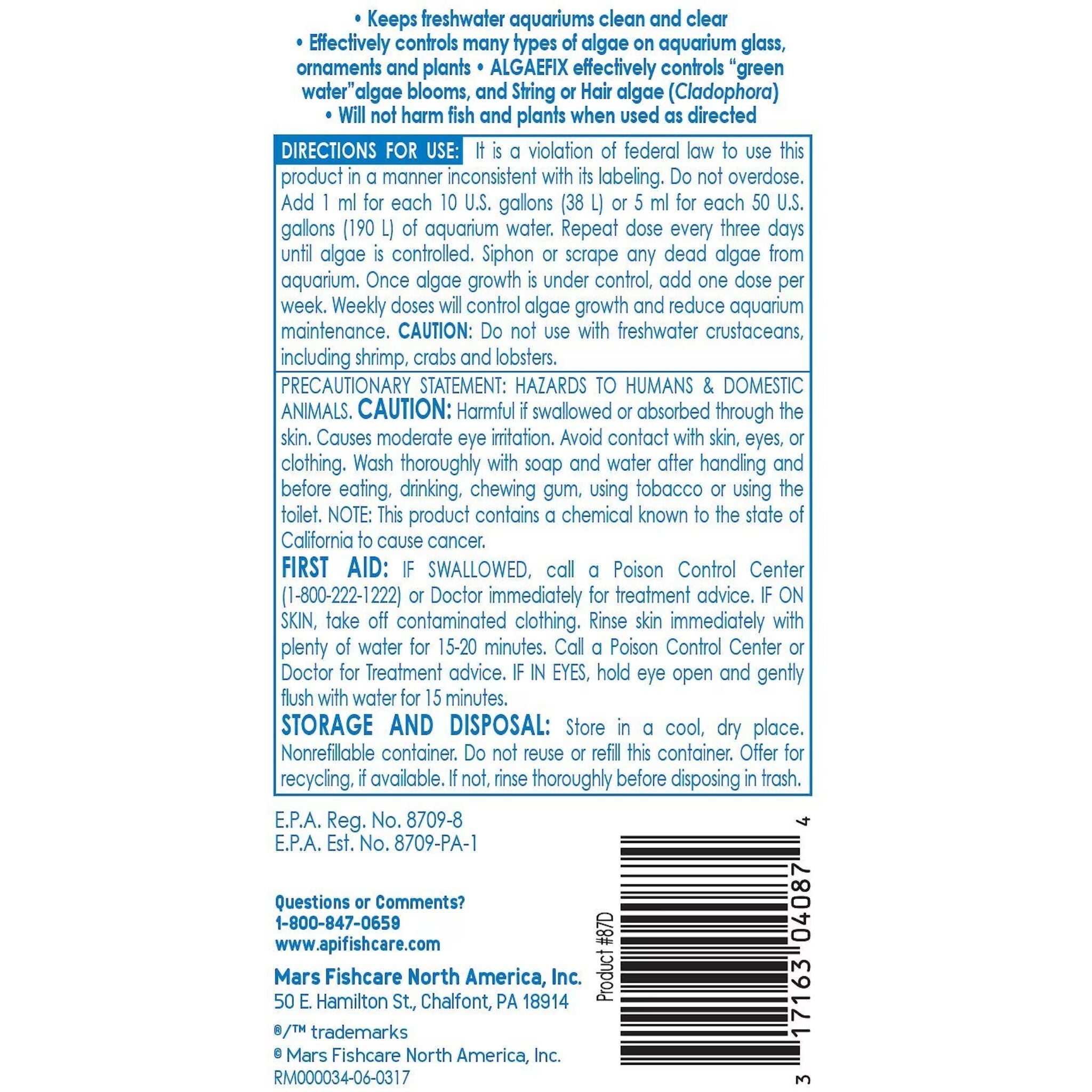 API Pond Algaefix Algae Control Solution