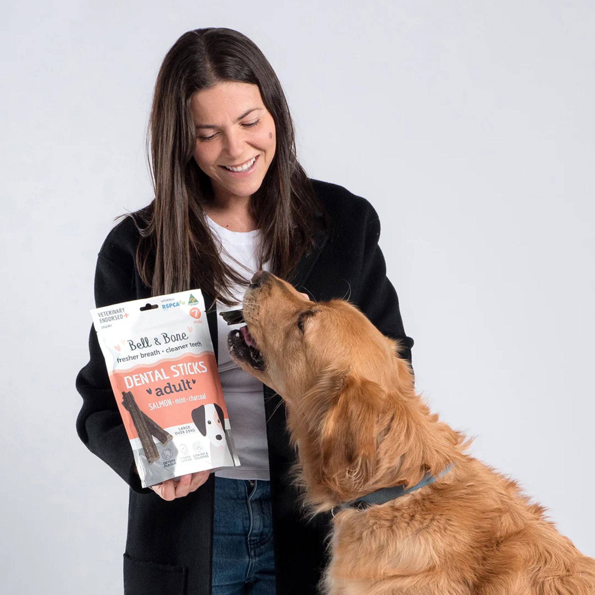 Bell and Bone Dental Sticks for Adult Dogs - Salmon, Mint & Charcoal