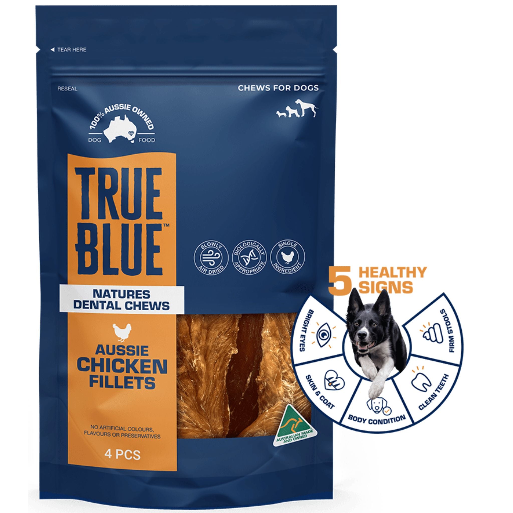 True Blue Air Dried Dog Treats Aussie Chicken Fillets