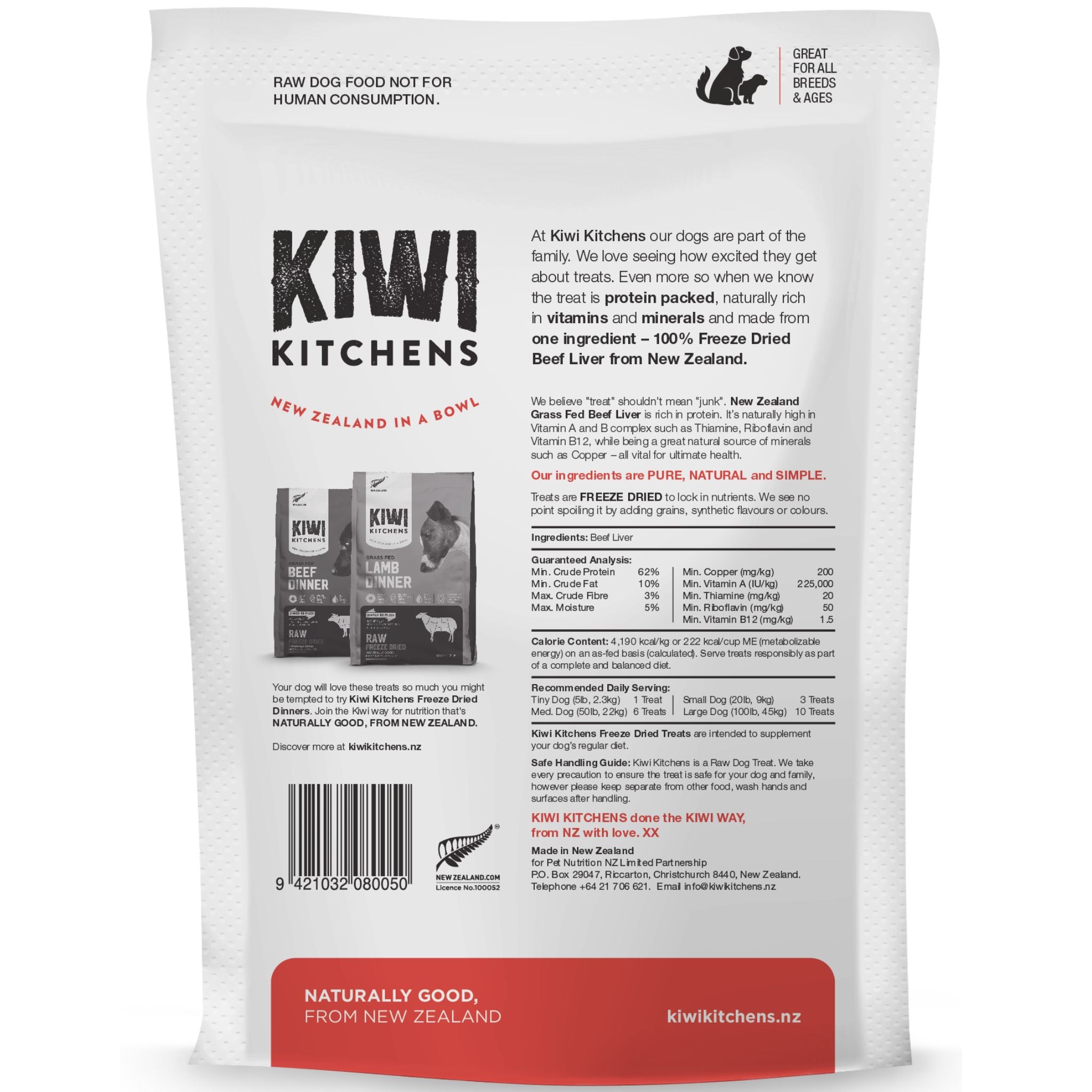Kiwi Kitchens Freeze-Dried Dog Treat Beef Liver