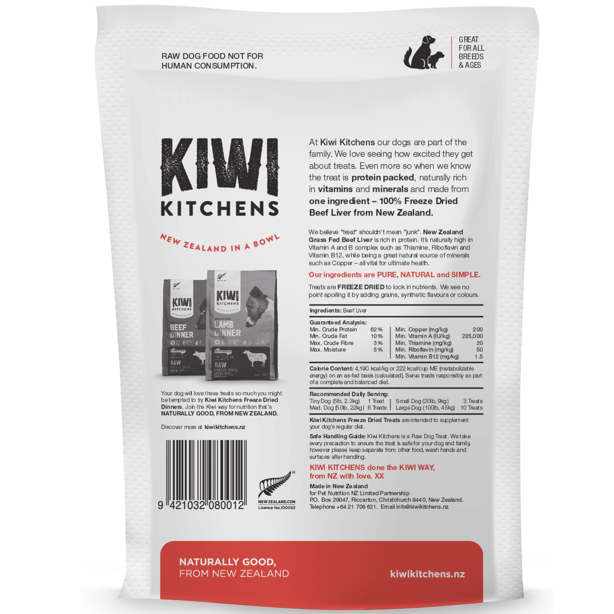 Kiwi Kitchens Freeze-Dried Dog Treat Beef Liver