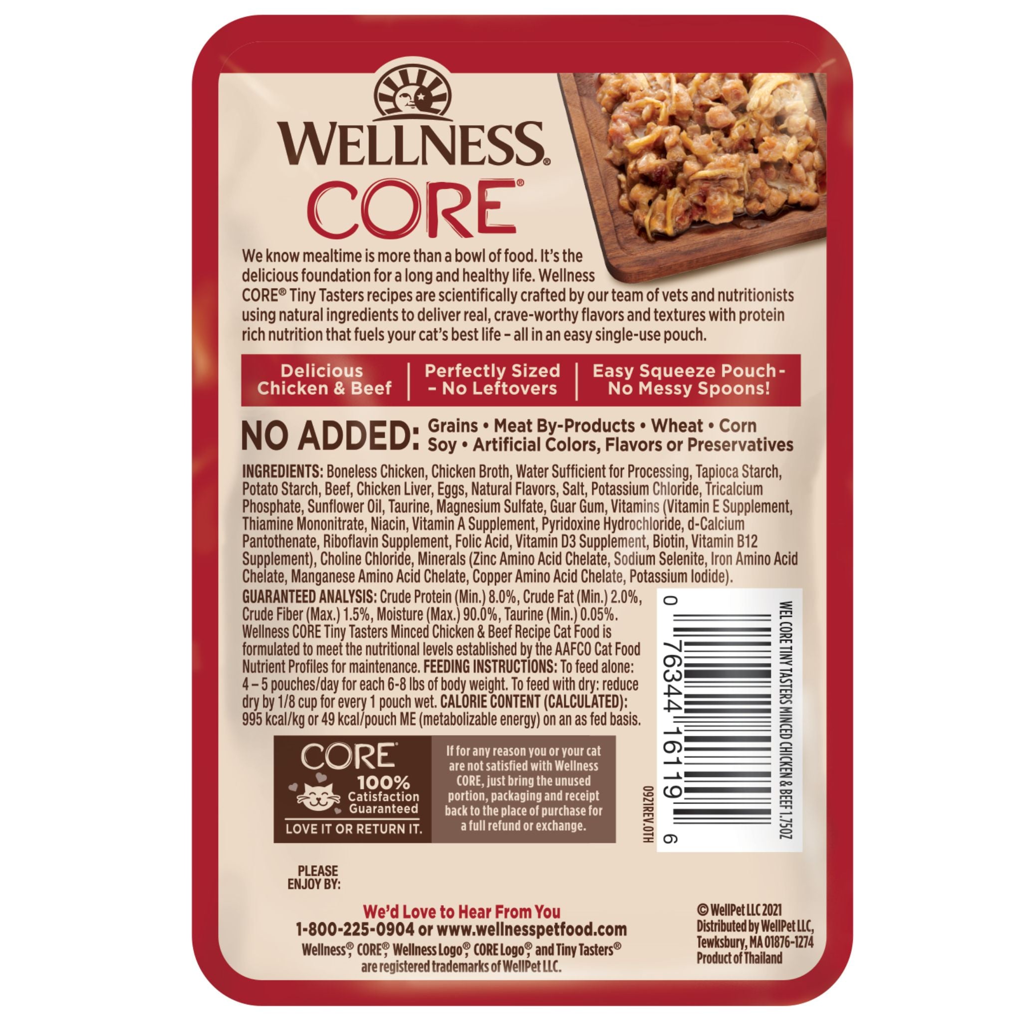 Wellness Core Wet Cat Food Tiny Tasters Minced Chicken & Beef