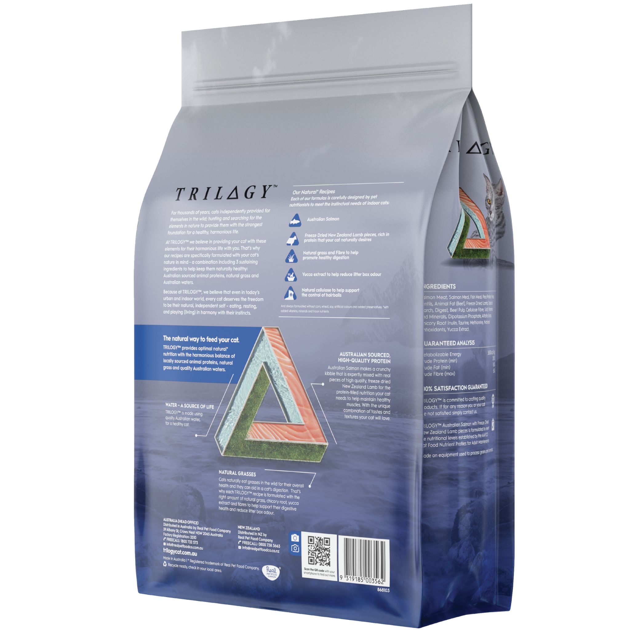 Trilogy Dry Adult Cat Food Australian Salmon + Freeze Dried Lamb