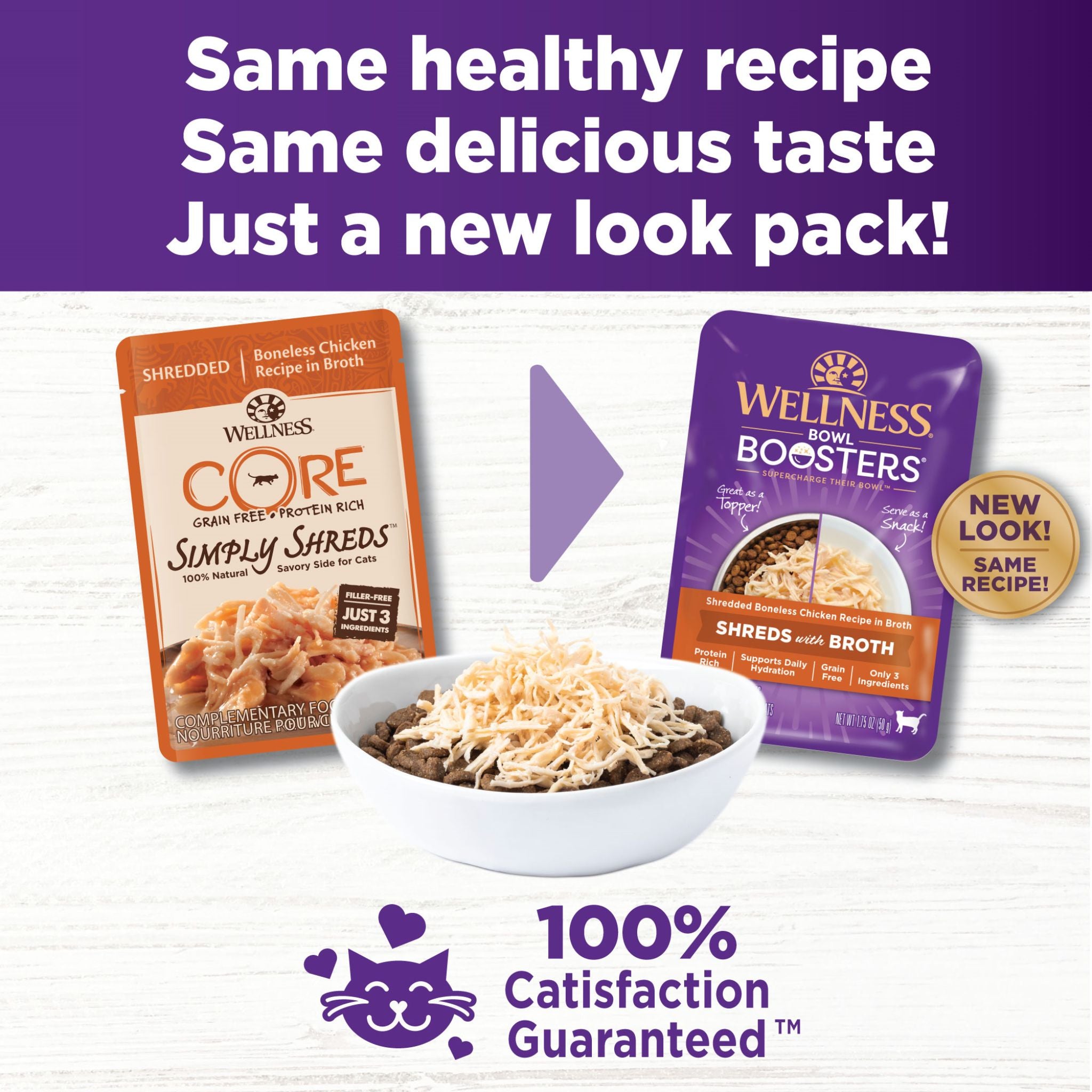 Wellness Core Wet Cat Food Topper Simply Shreds Shredded Boneless Chicken