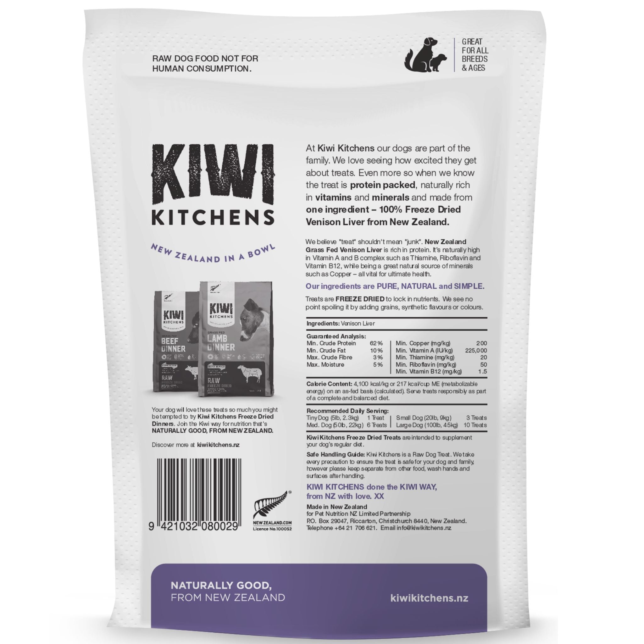 Kiwi Kitchens Freeze-Dried Dog Treat Venison