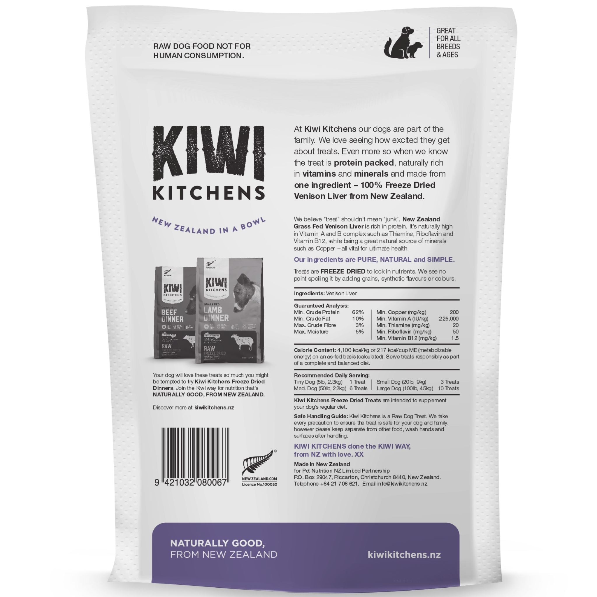 Kiwi Kitchens Freeze-Dried Dog Treat Venison