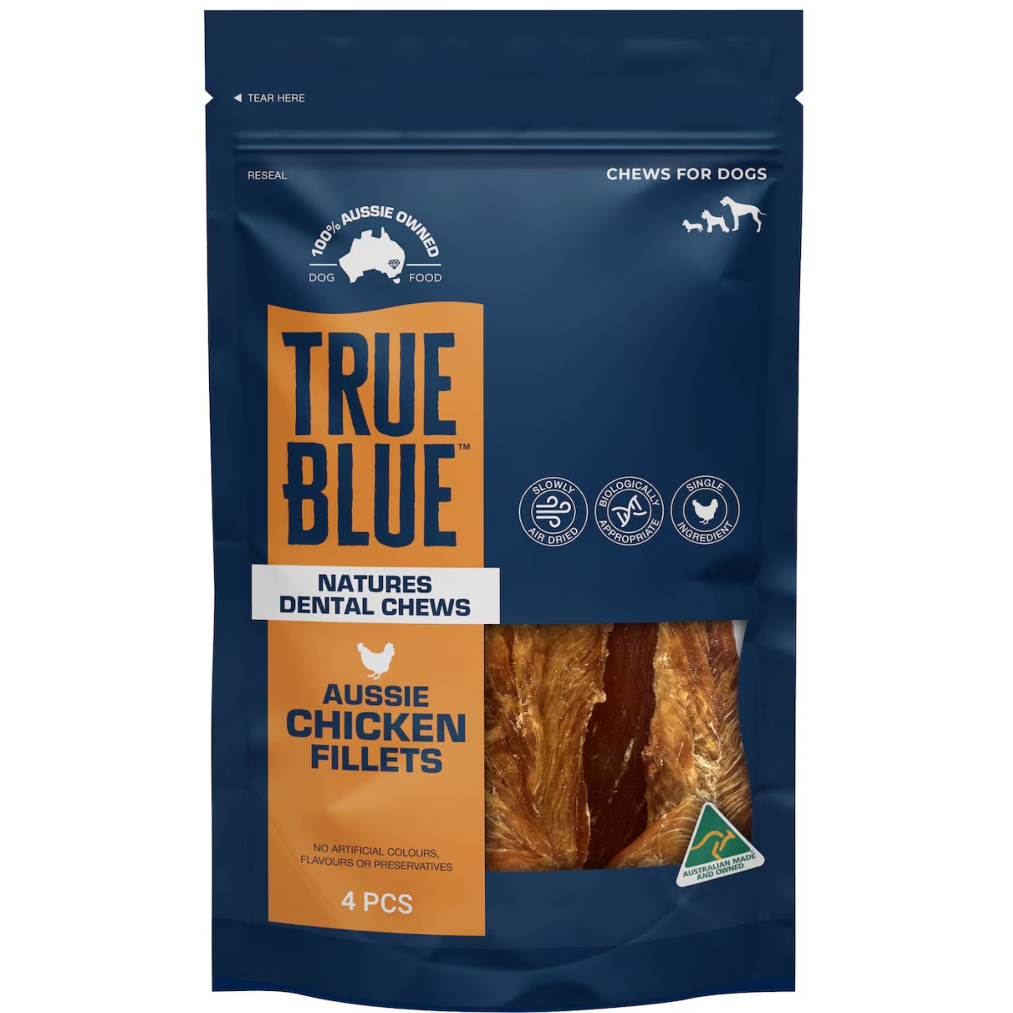 True Blue Air Dried Dog Treats Aussie Chicken Fillets