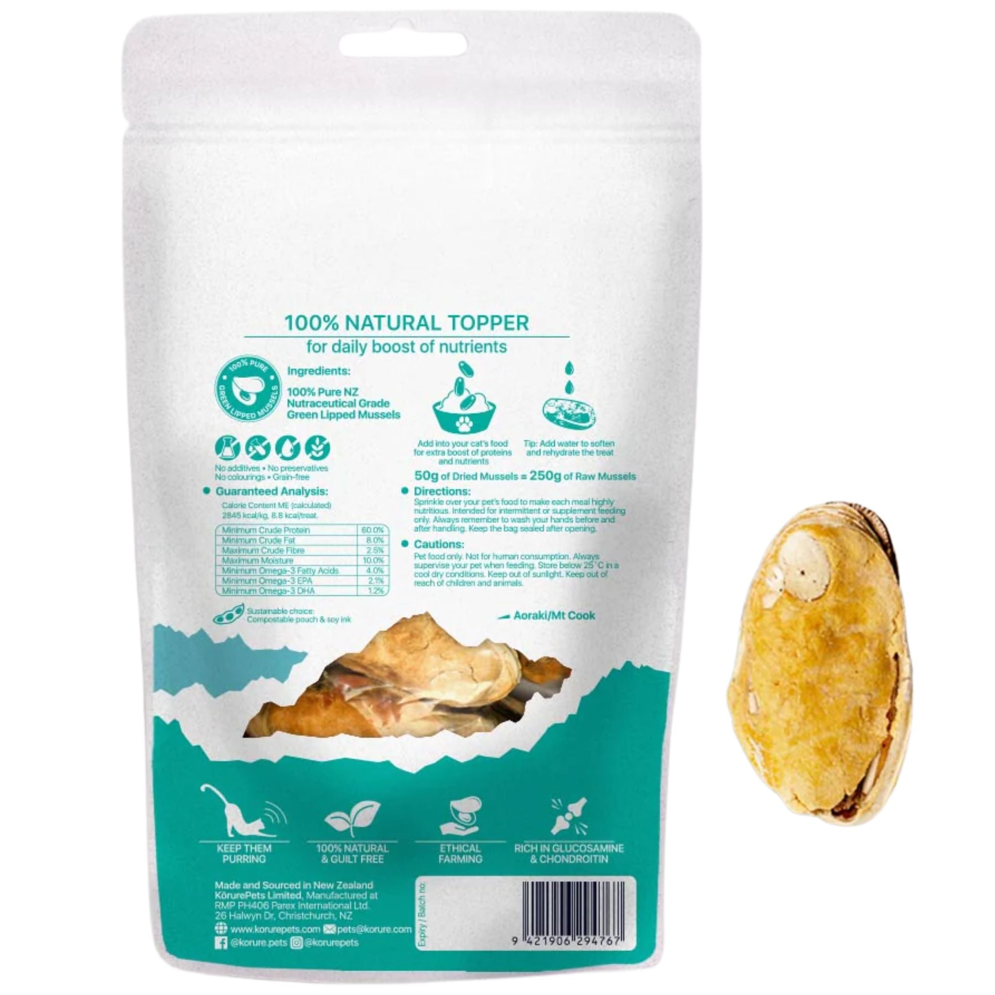 Korure Pets Omega-3 Mussel Topper for Cats