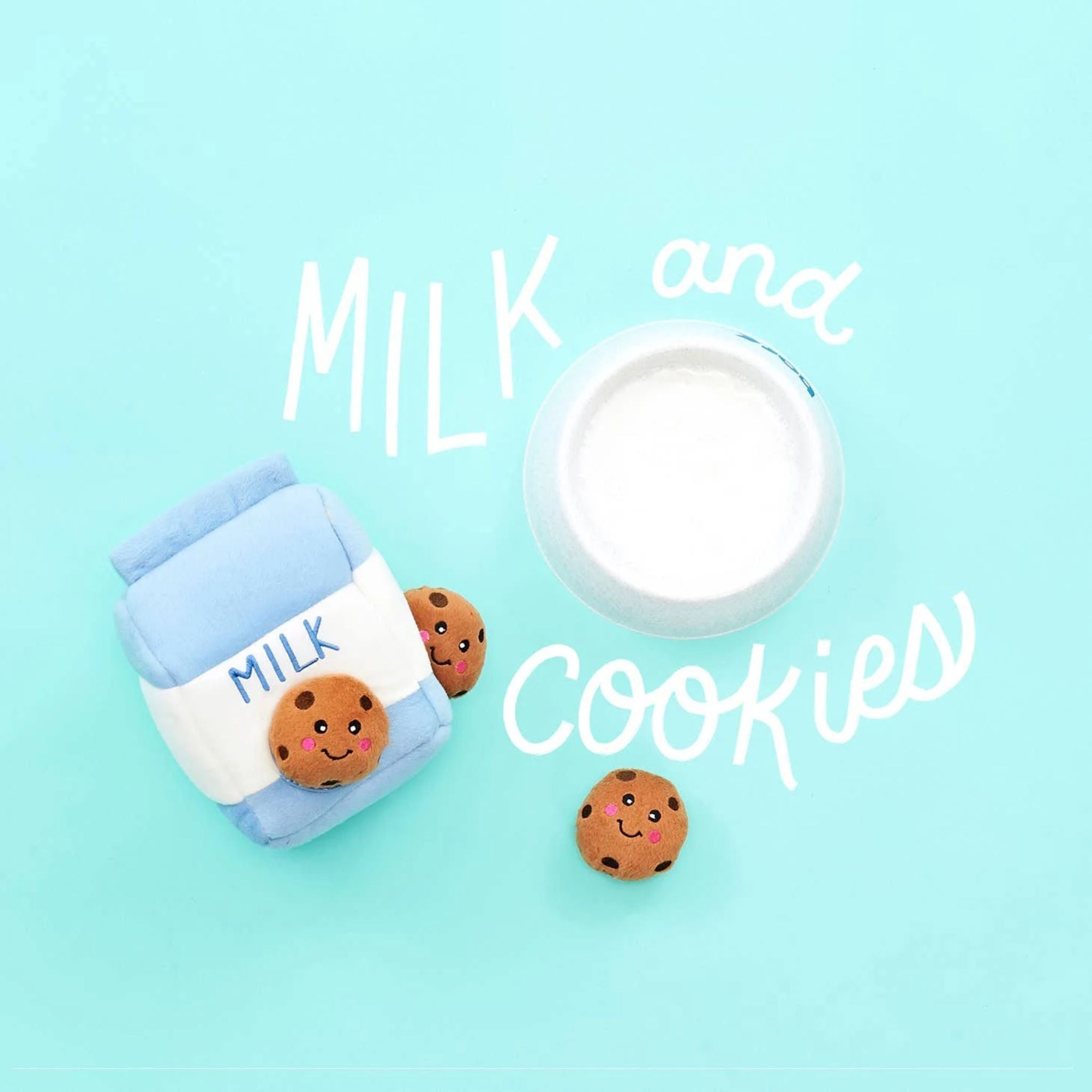 Zippy Paws Dog Toys Plush Burrow - Milk and Cookies | PeekAPaw Pet Supplies