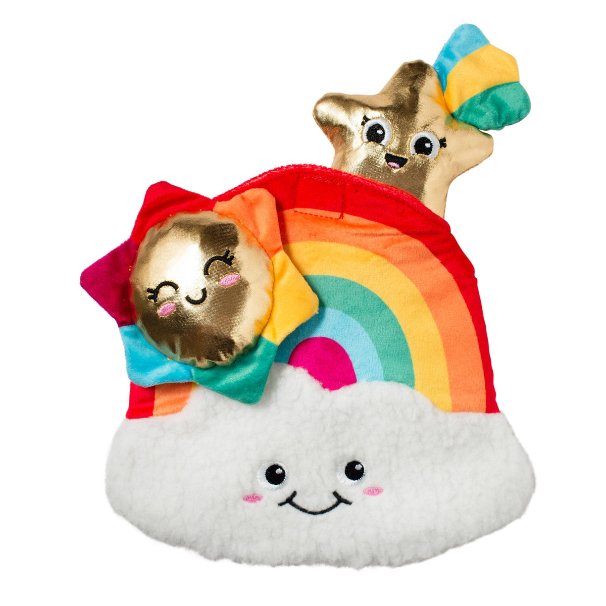 Fringe Studio Hide and Seek Dog Toy - Look on The Bright Side Rainbow — front view
