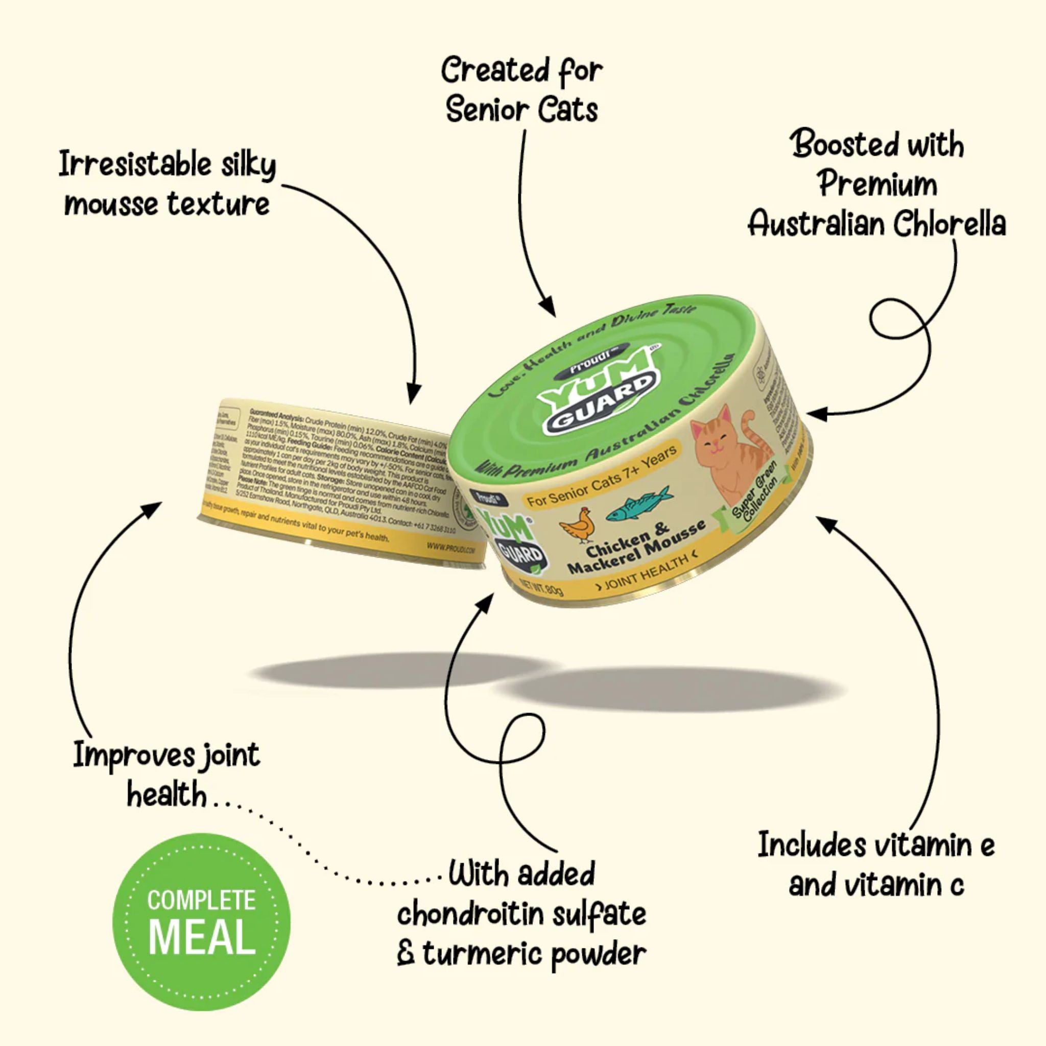 YumGuard Chicken & Mackerel Mousse Senior Cat Food