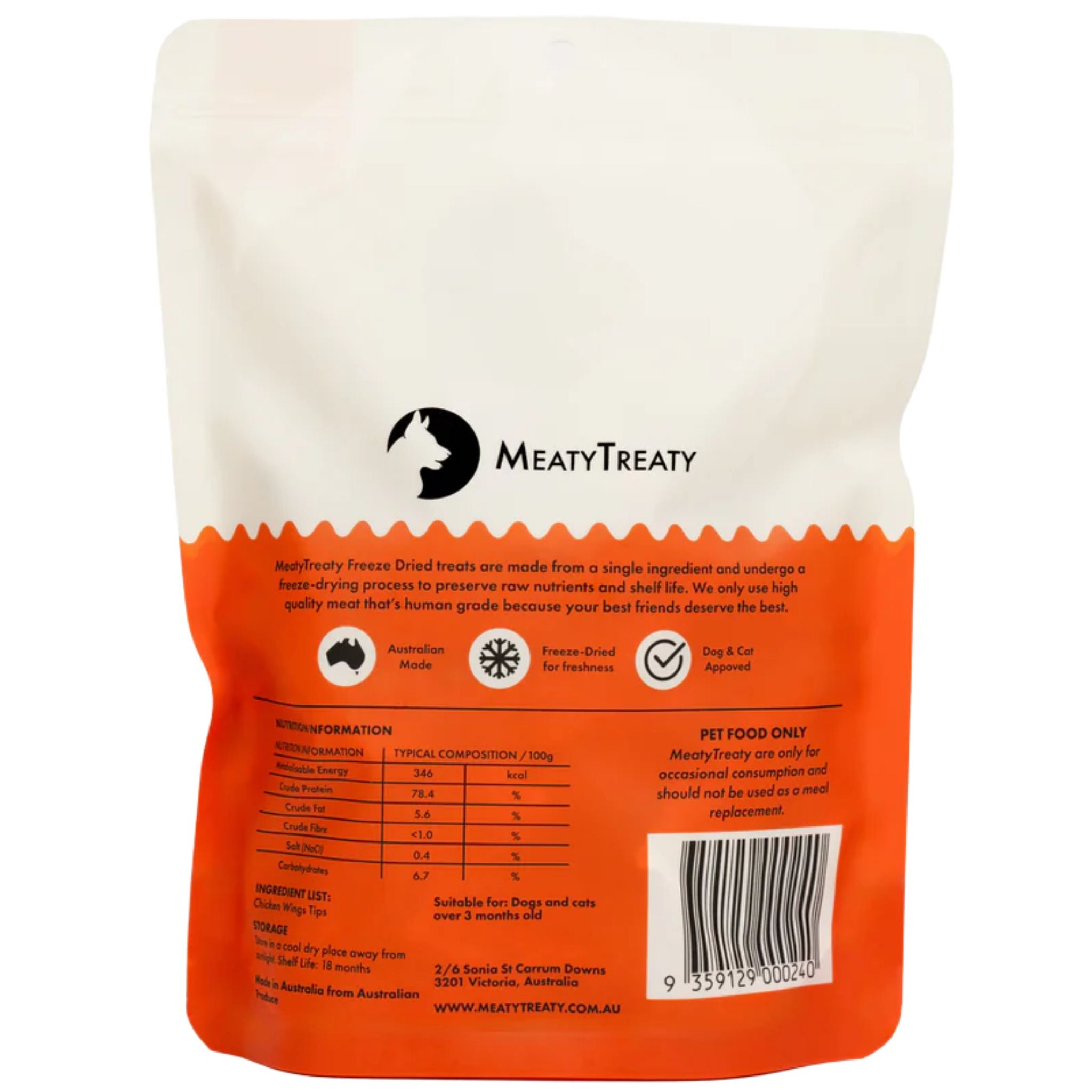 Meaty Treaty Freeze Dried Chicken Wings Tips Cat & Dog Treats