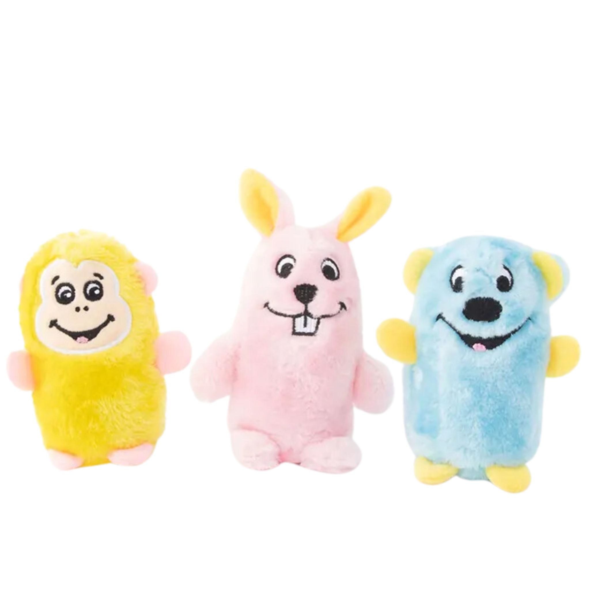 Zippy Paws Dog Toys Squeakie Buddies - 3-Pack (Bear, Bunny, Monkey)