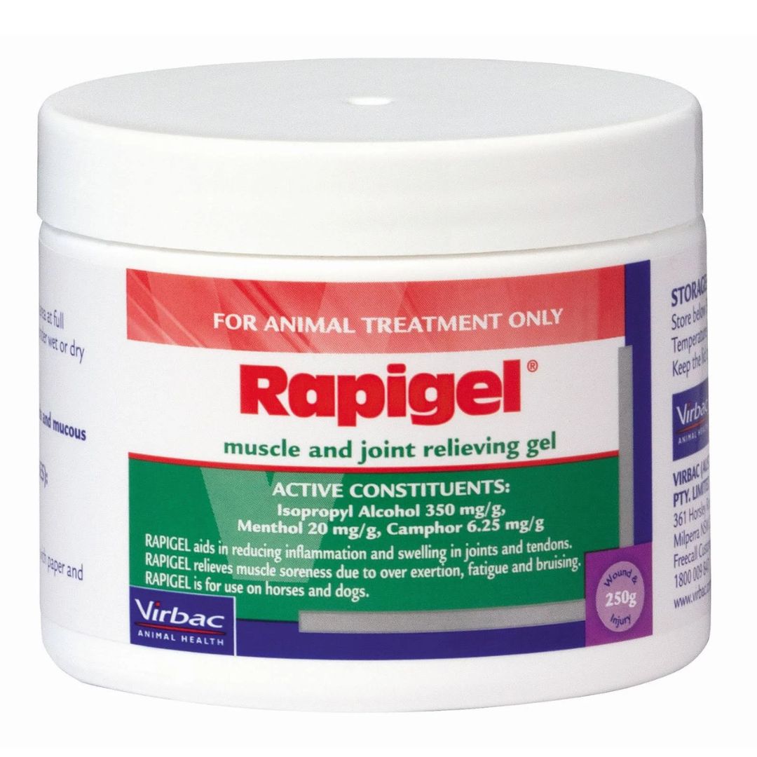 Virbac Rapigel Muscle & Joint Relieving Gel for Horses and Dogs - Tube 250g | PeekAPaw Pet Supplies