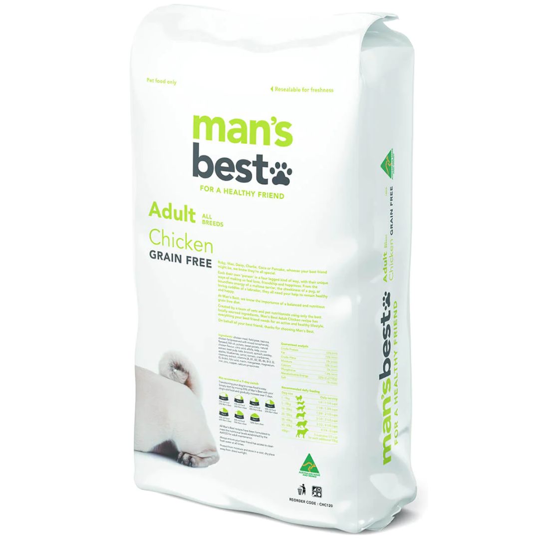 Mans Best Adult Dog Food Chicken -Back | PeekAPaw Pet Supplies