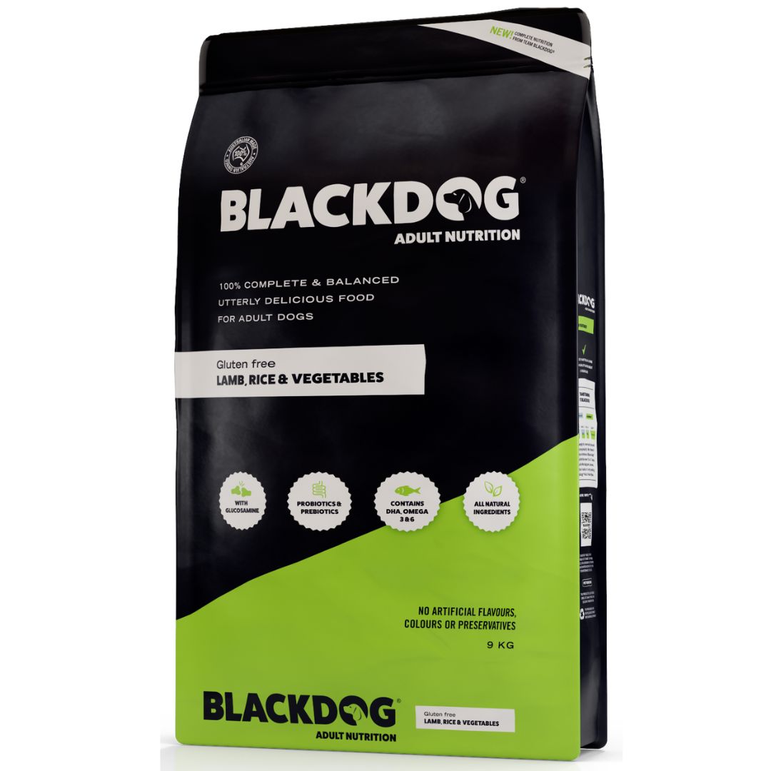 Blackdog Adult Dry Dog Food Gluten Free Lamb, Rice & Vegetable - 9kg | PeekAPaw Pet Supplies