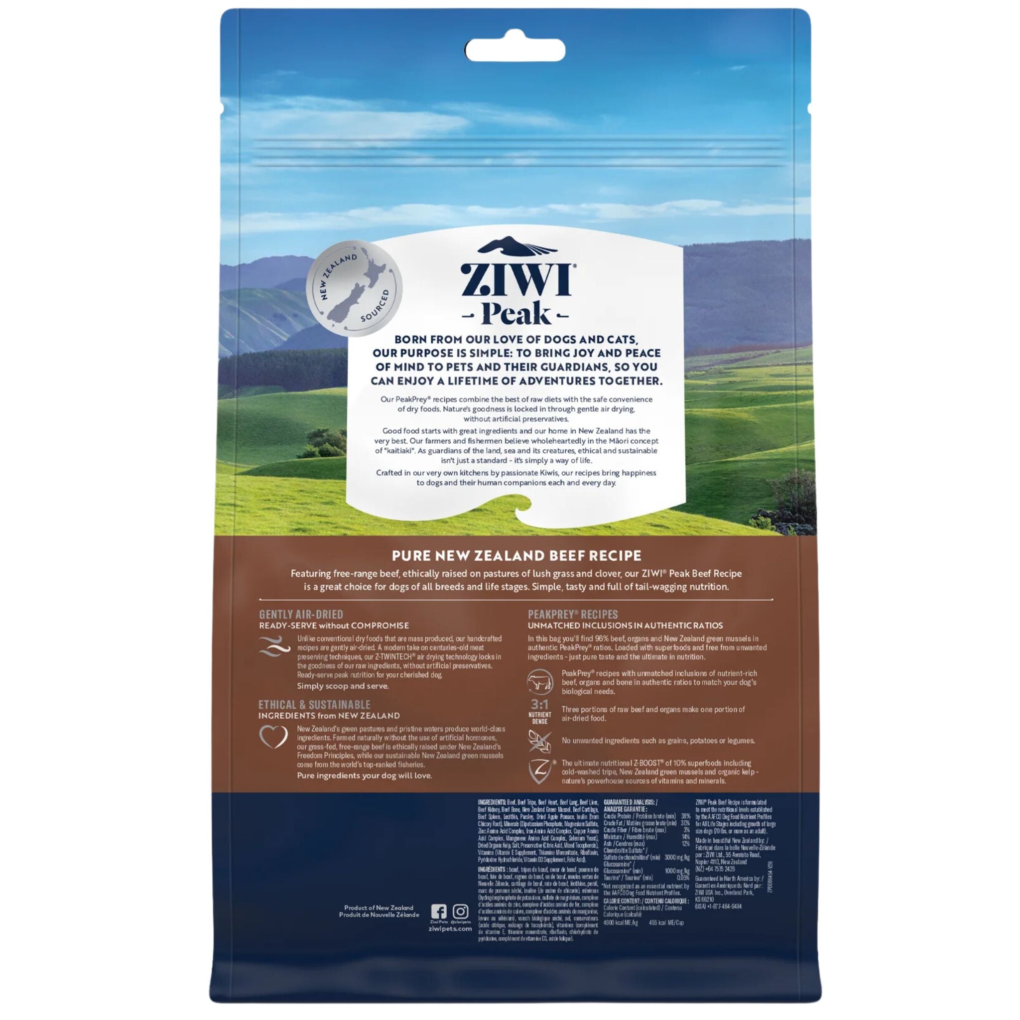 ZIWI Peak Dog Food Air Dried Beef | PeekAPaw Pet Supplies
