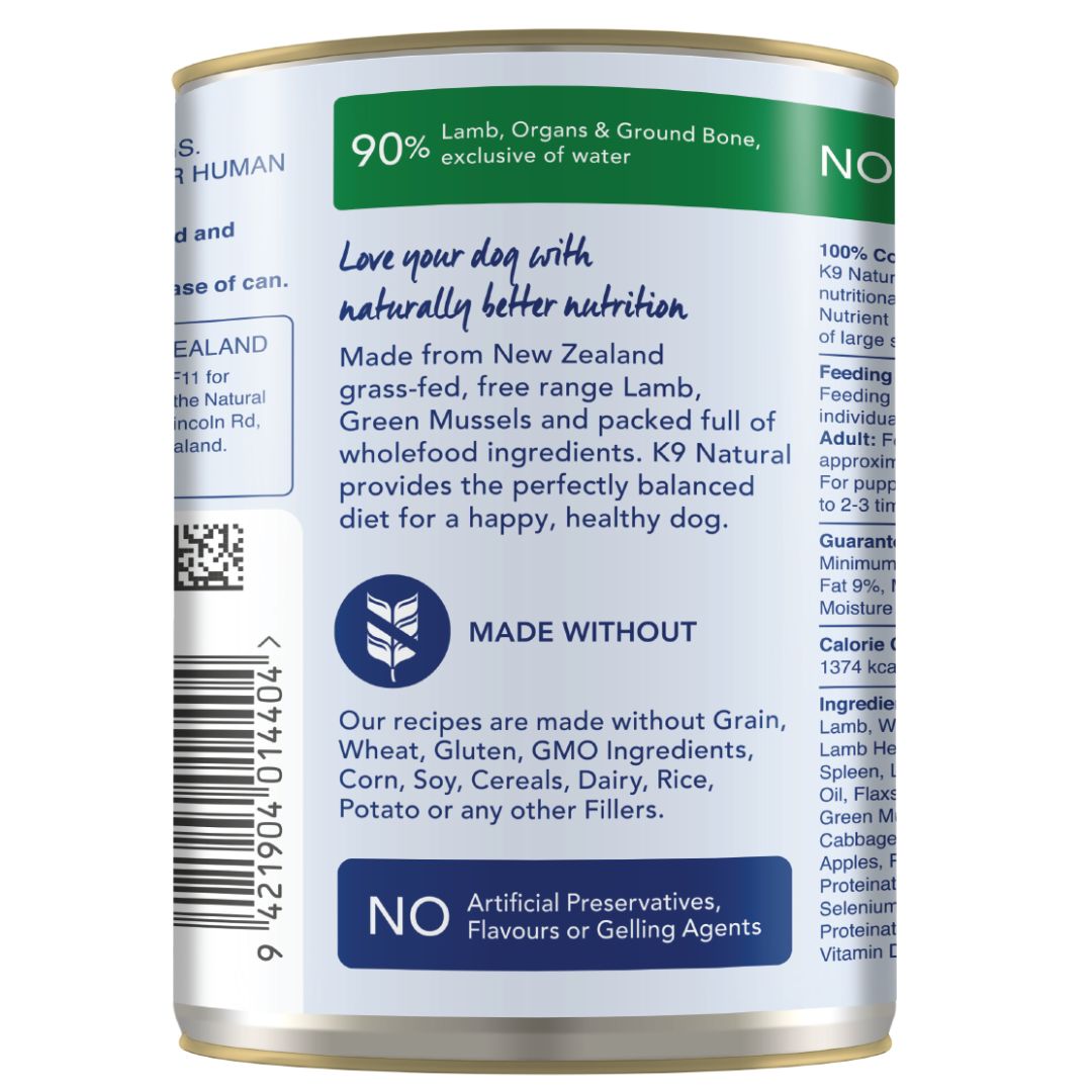 K9 Natural Canned Lamb Feast Wet Dog Food