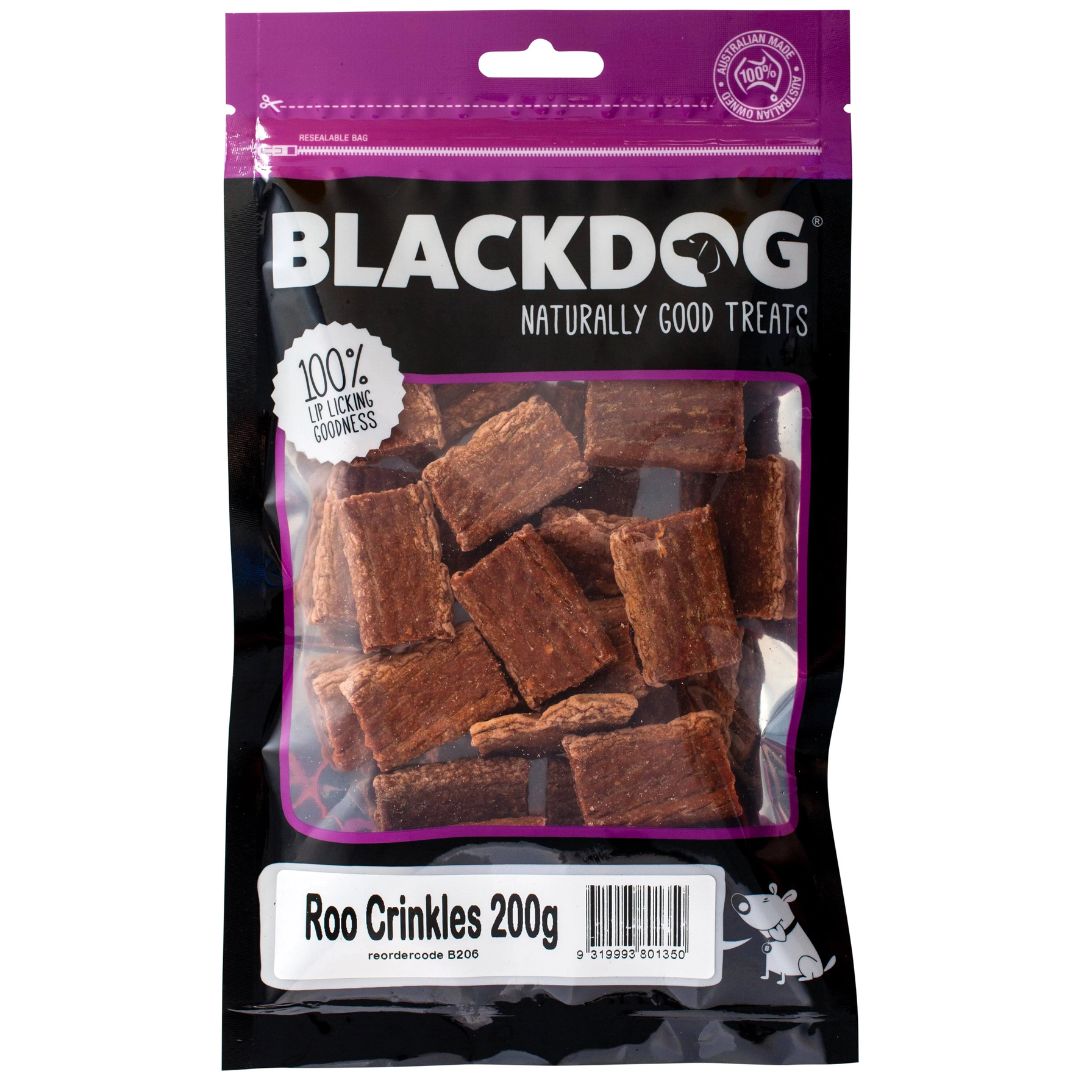 Blackdog Roo Crinkles Dog Treats - 200g | PeekAPaw Pet Supplies