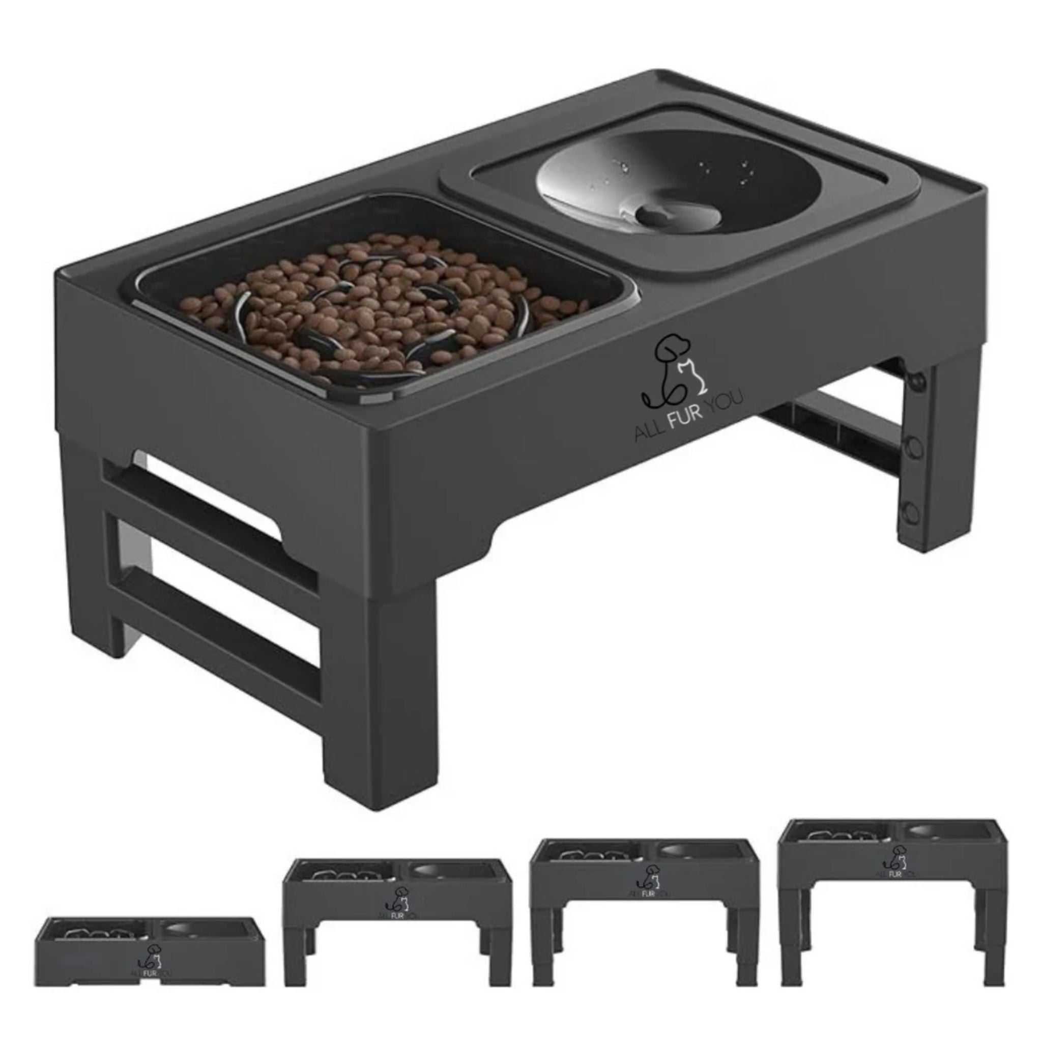 All Fur You Raised Dog Bowl - Non Spill Slow Feeder