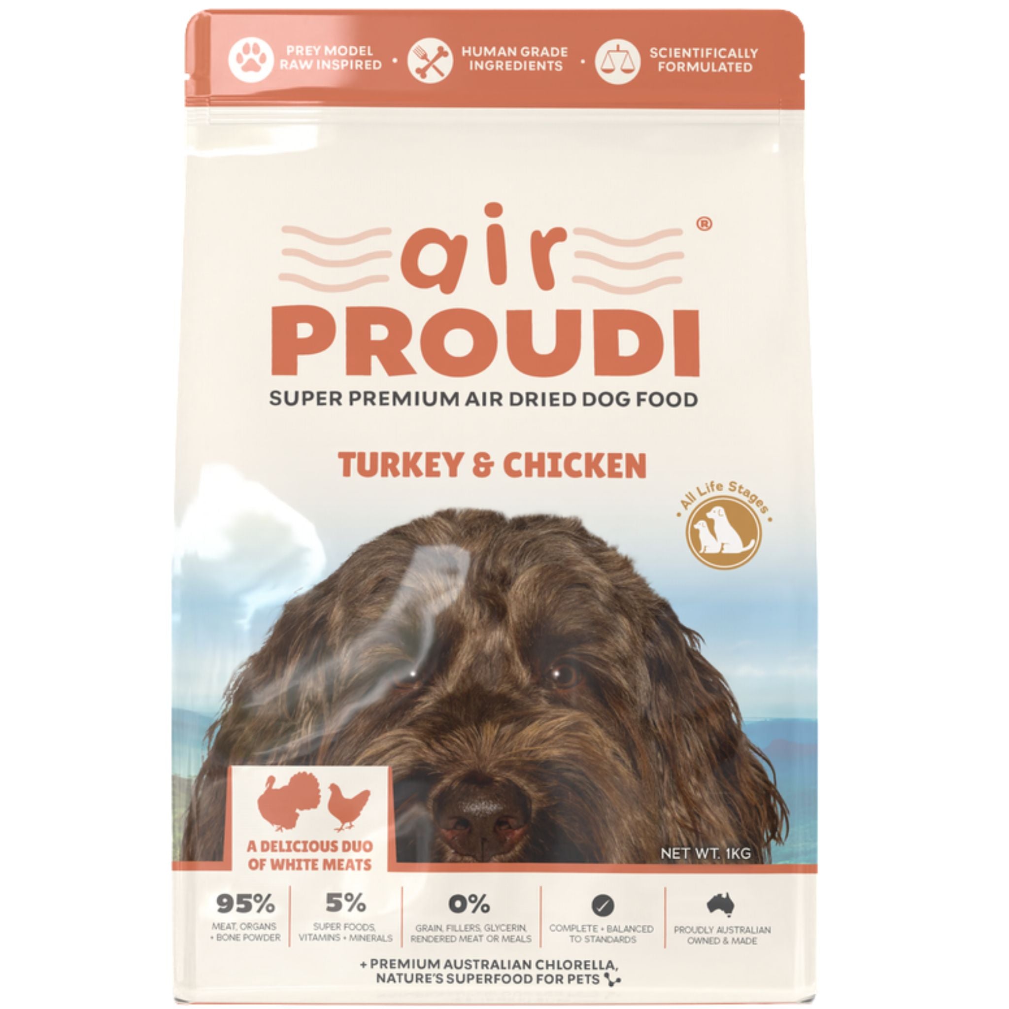Air Proudi Premium Air Dried Dog Food Turkey & Chicken